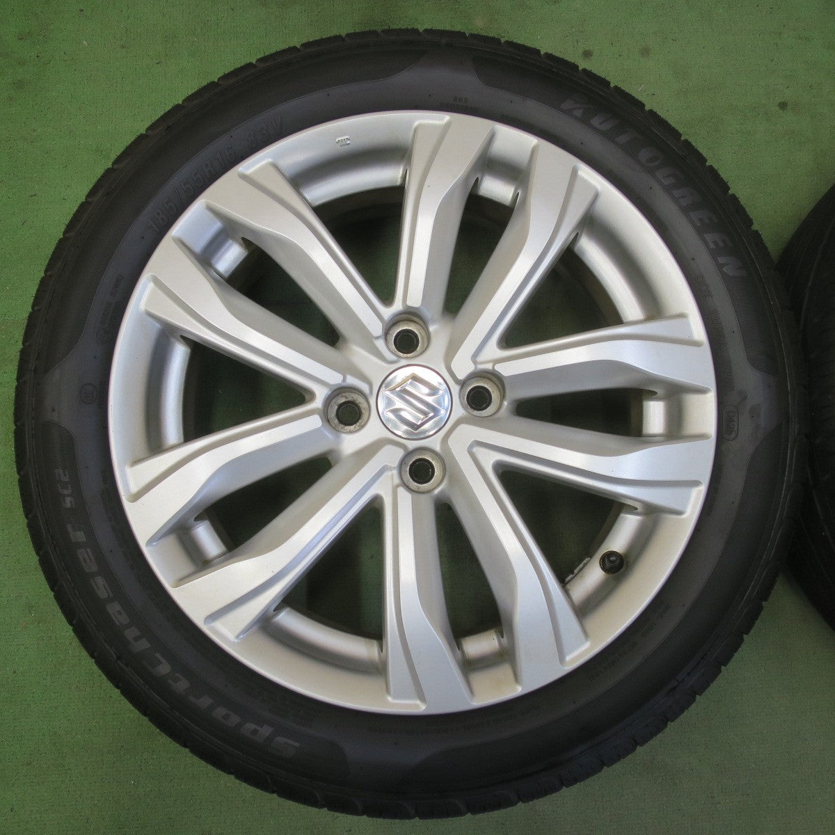 バリ溝！25年！キレイ！9.5分★スズキ ZC72S スイフト 純正 185/55R16 オートグリーン SportChaser SC2 16インチ PCD100/4H★6051502イノ