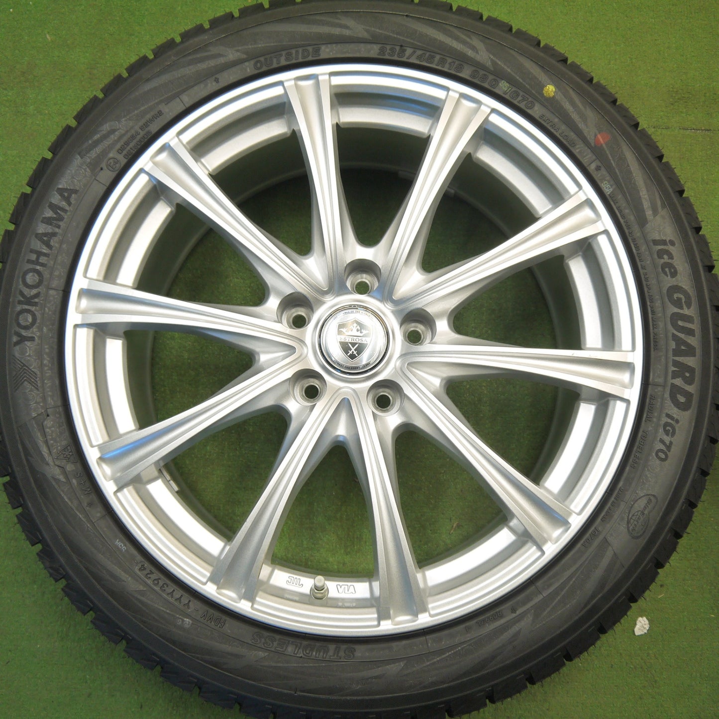 未使用！24年！センサー付★スタッドレス 235/45R18 ヨコハマ アイスガード iG70 ELBE ESTROSA MZV エステローザ 18インチ PCD114.3/5H★6031601Hス
