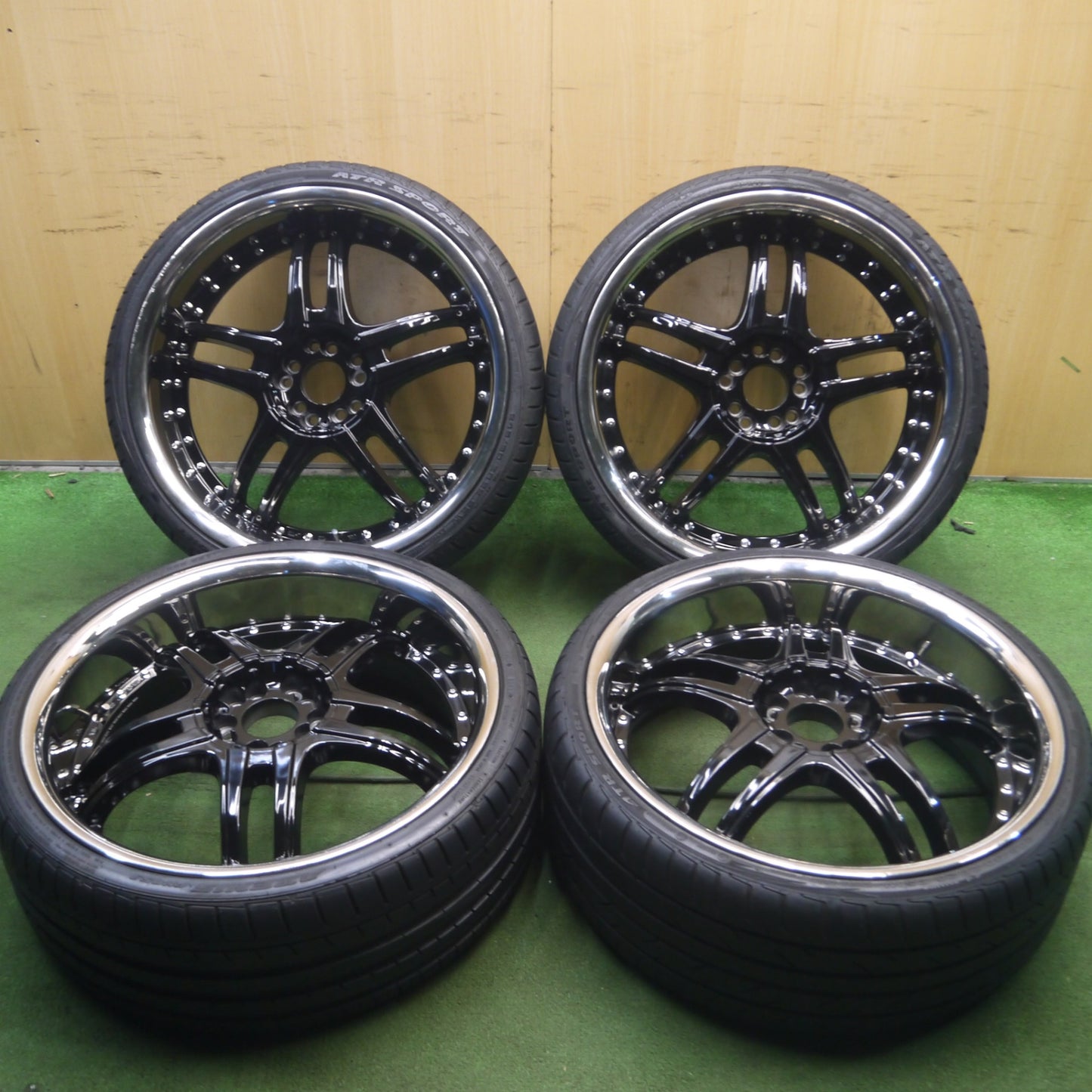 *送料無料* バリ溝！22年！ほぼ10分★ドンコルレオーネ DW398 245/30R22 ATR SPORT ファルケン アゼニス FK453 DON CORLEONE PCD114.3 127/5H★4030504Hノ