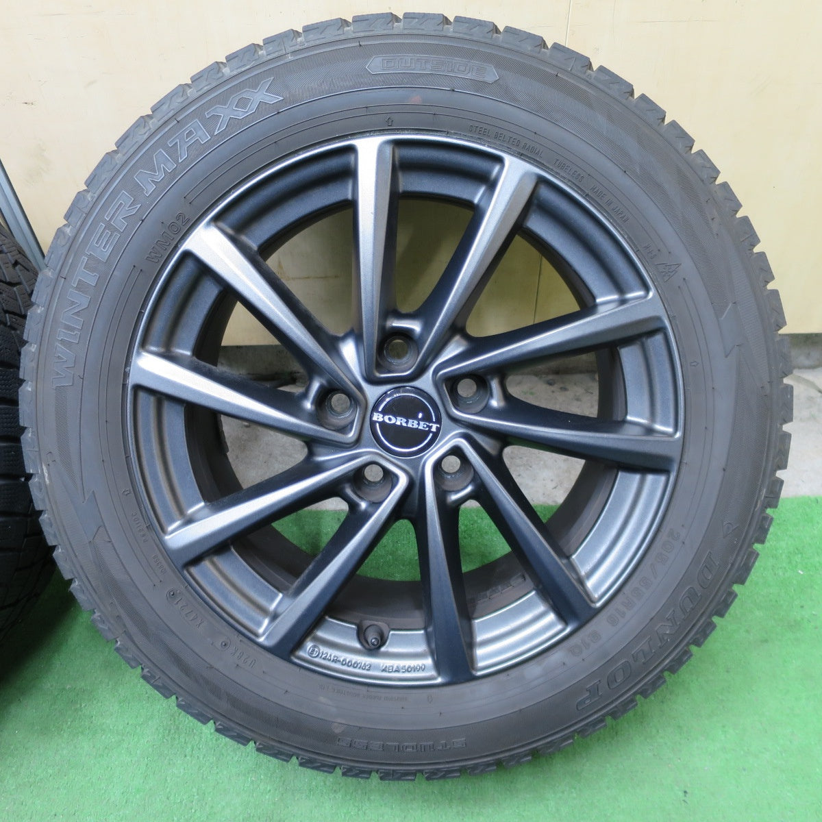 キレイ★BMW 等 BORBET typeV 205/55R16 スタッドレス ダンロップ ウインターマックス WM02 ボルベット タイプV 16インチ PCD112/5H★6021604ナス