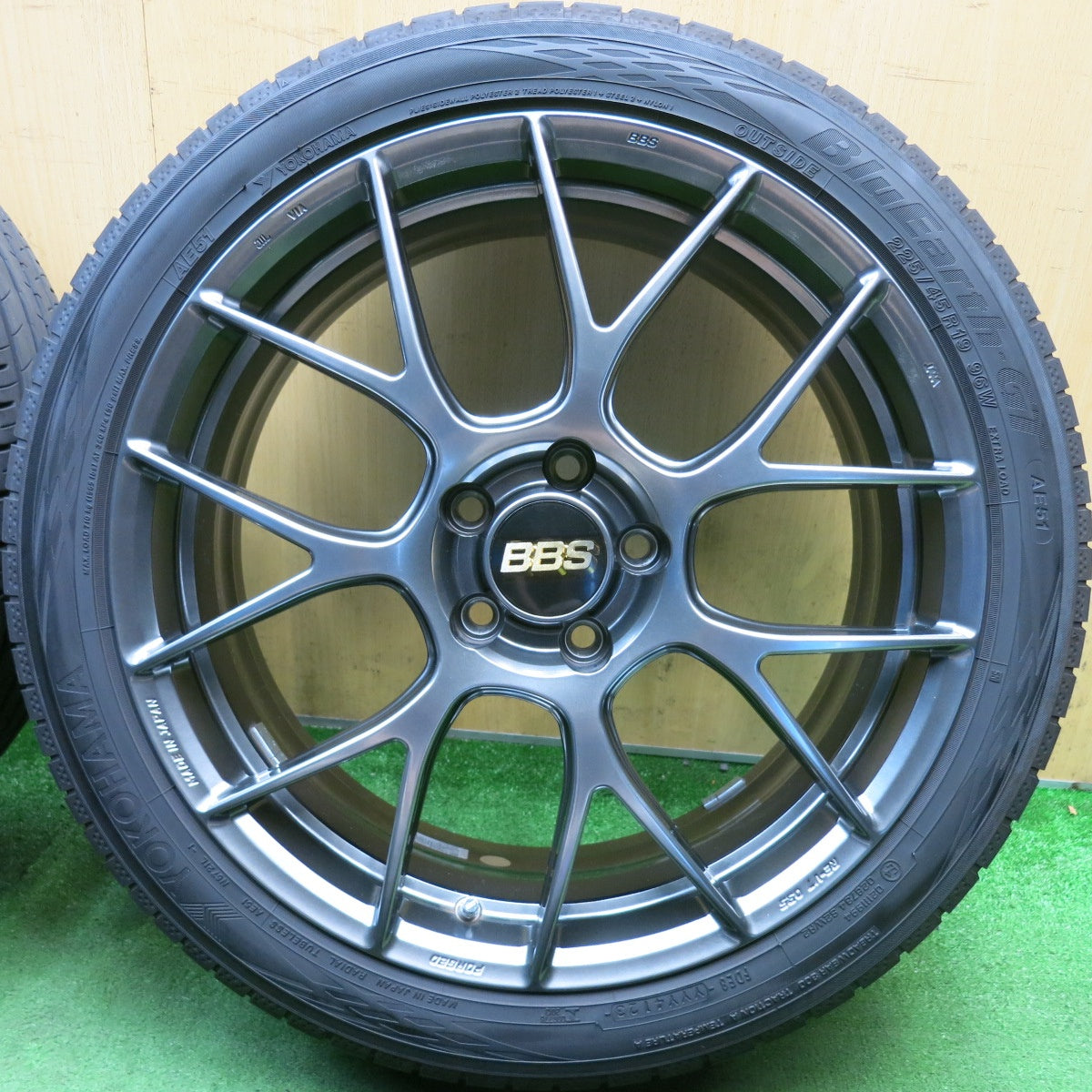 バリ溝！23年！キレイ！9分◎60系 プリウス 等 BBS RE-V7 035 鍛造 225/45R19 ヨコハマ BluEarth-GT AE51 ブルーアース 19インチ PCD114.3/5H◎6092701HAノ