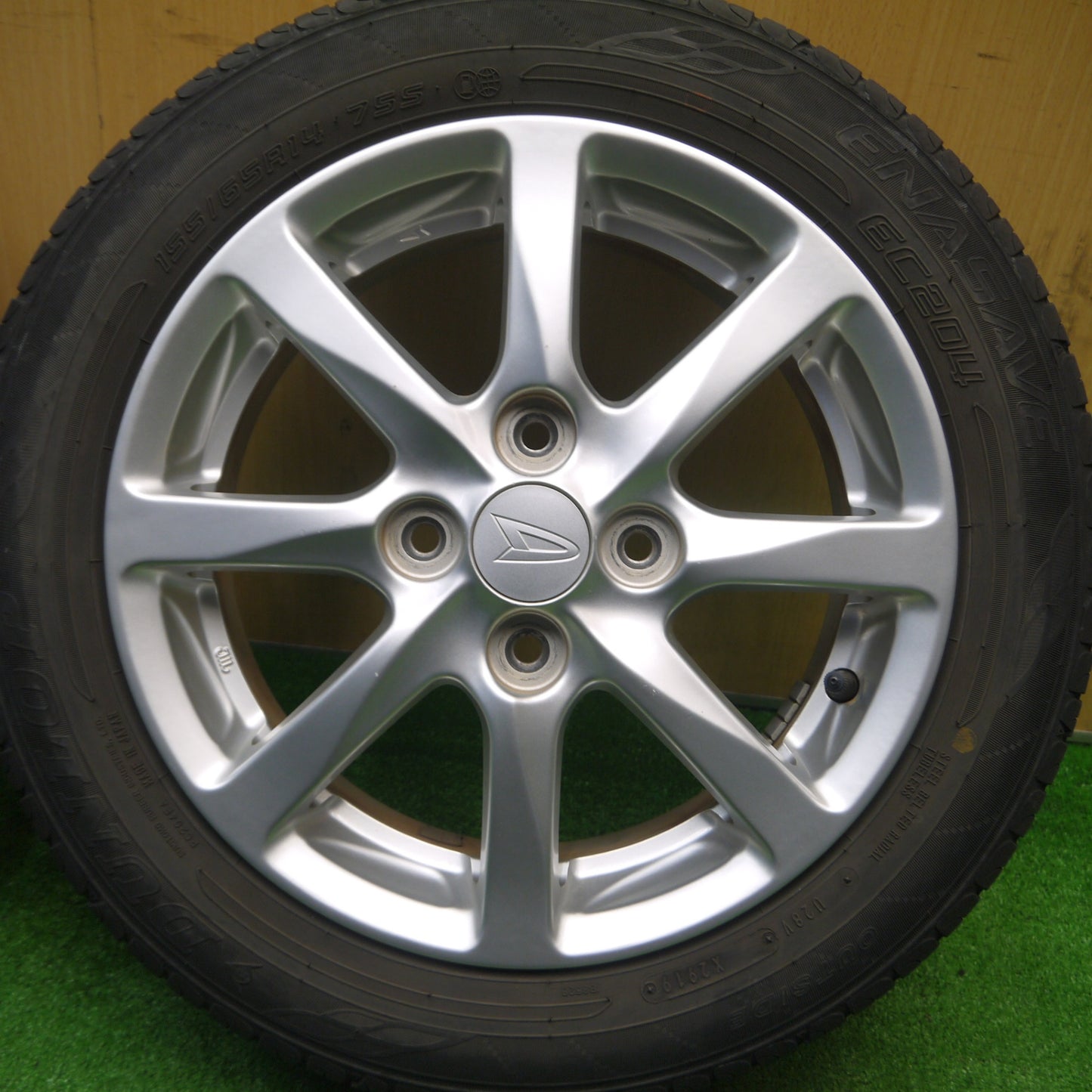 [送料無料] 4本価格★ダイハツ タント 純正 155/65R14 ダンロップ エナセーブ EC204 14インチ PCD100/4H★4110504Hノ