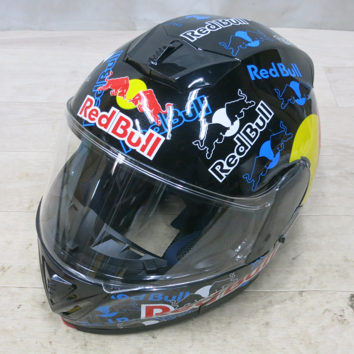 [送料無料] ◆レッドブル Redbull フルフェイスヘルメット XLサイズ シールド ブラック 黒 観賞用 ディスプレイ用◆