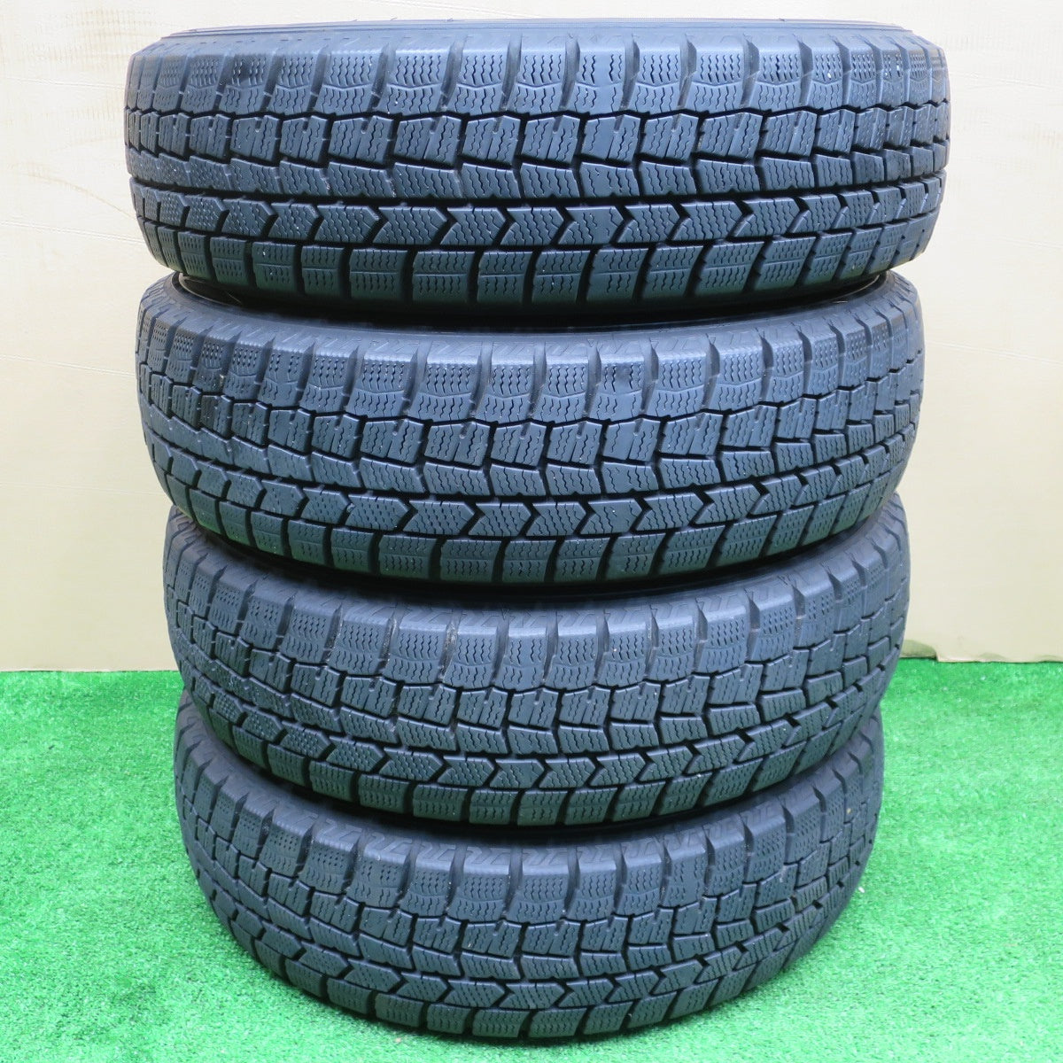 バリ溝！22年！キレイ！9分★スタッドレス 155/65R13 ダンロップ ウインターマックス WM02 ZACK JP-520 MONZA ザック 13インチ PCD100/4H★5112902NKス