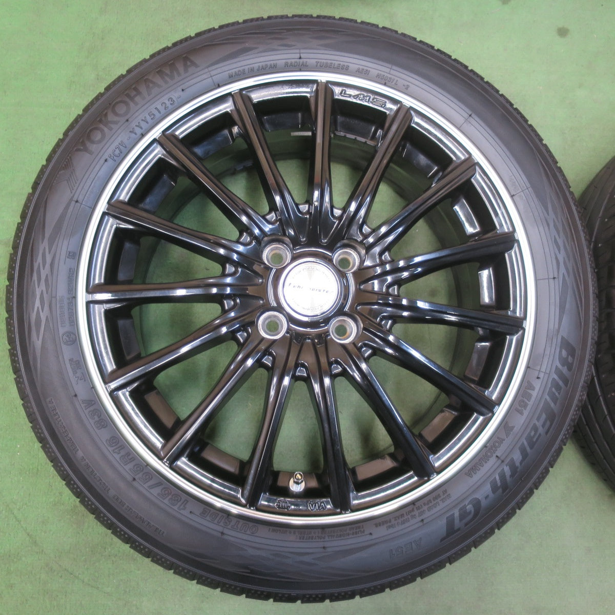 バリ溝！23年！9分★Lehrmeister LM-S FS15 185/55R16 ヨコハマ BluEarth-GT AE51 レアマイスター ブルーアース 16インチ PCD100/4H★6010914イノ