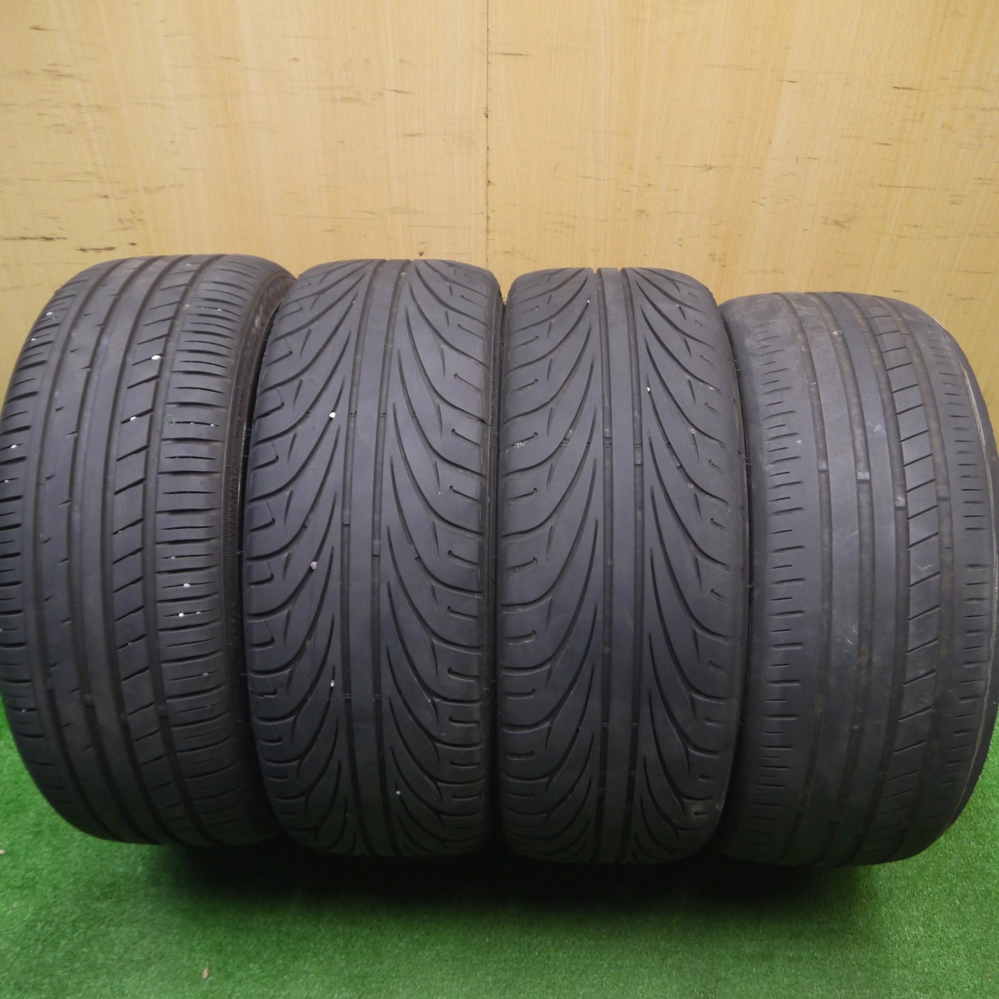 [送料無料] バリ溝！23年！8.5分★プリウス等 AME SHALLEN XF-55 215/35R19 ケンダ カイザー ジーテックス HP2000 vfm シャレン PCD100/5H★4091801Hノ