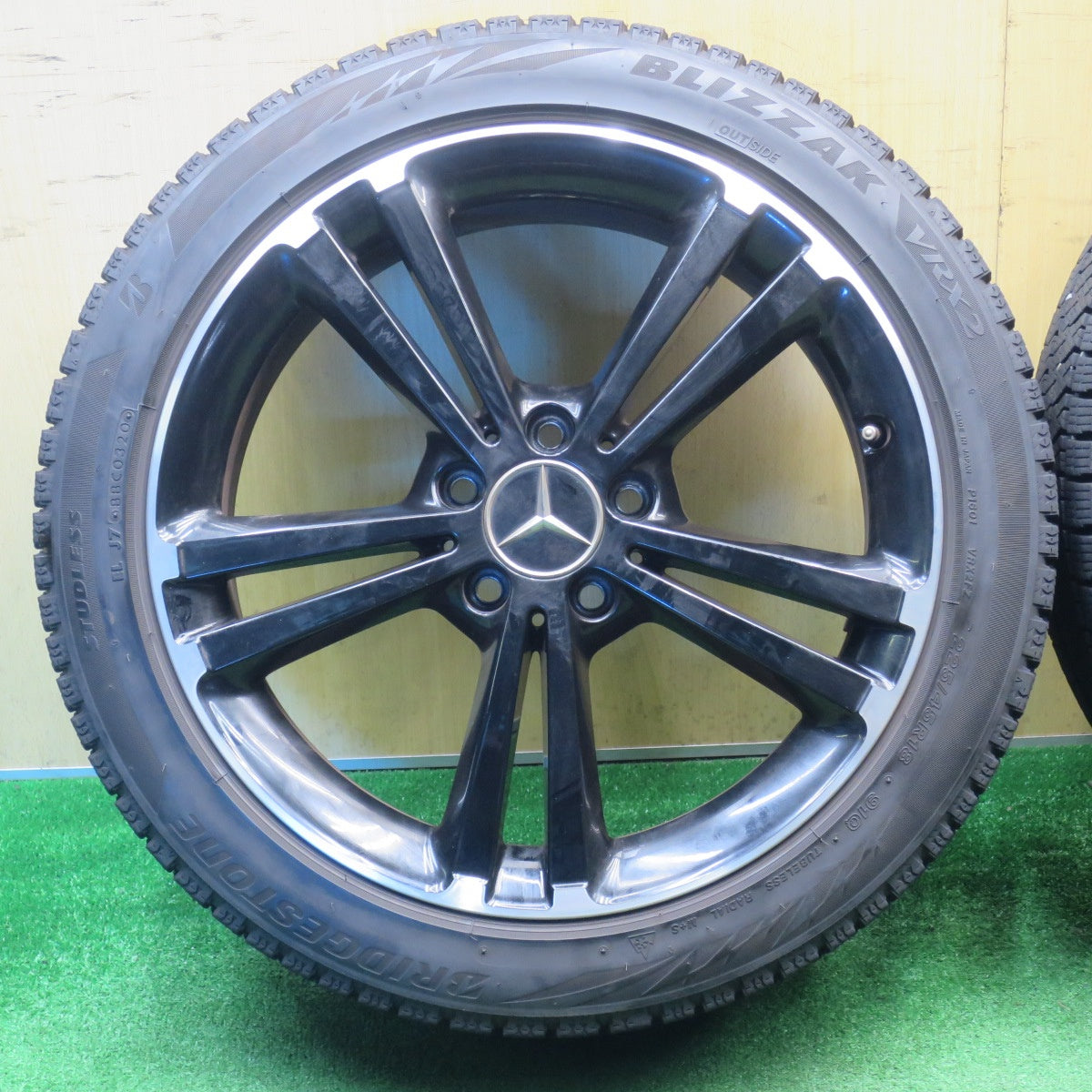 バリ溝！9分★ベンツ Aクラス W177 純正 225/45R18 スタッドレス ブリヂストン ブリザック VRX2 18インチ B CLA クラス PCD112/5H★5120405NJス