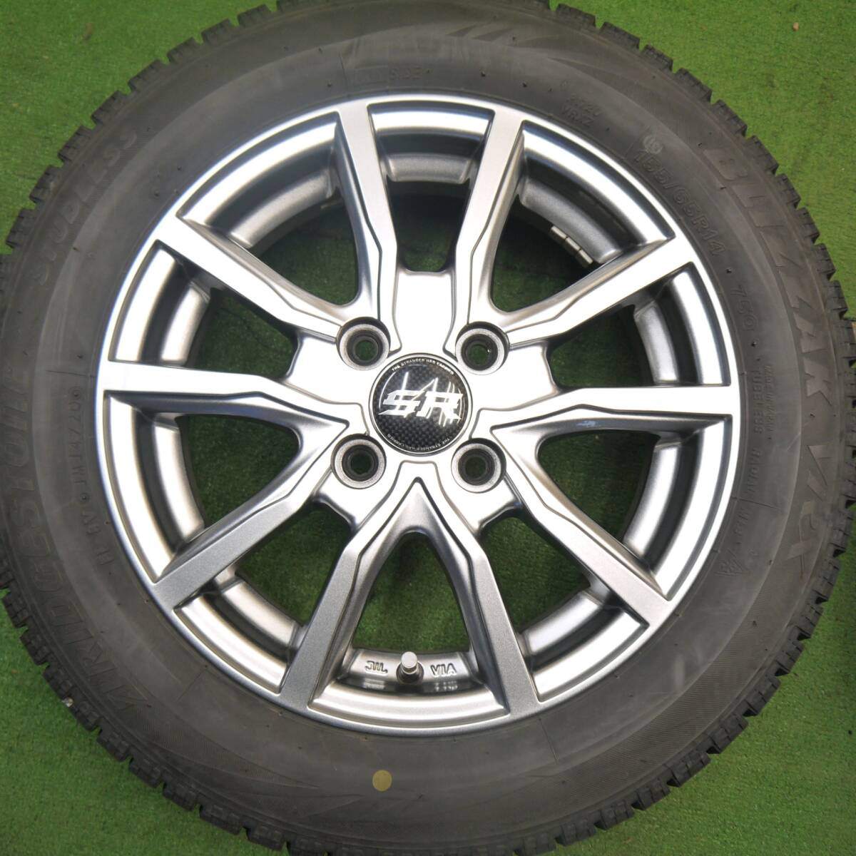 バリ溝！キレイ！8.5分★スタッドレス 155/65R14 ブリヂストン ブリザック VRX STRANGER ストレンジャー 14インチ PCD100/4H★5032804Hス