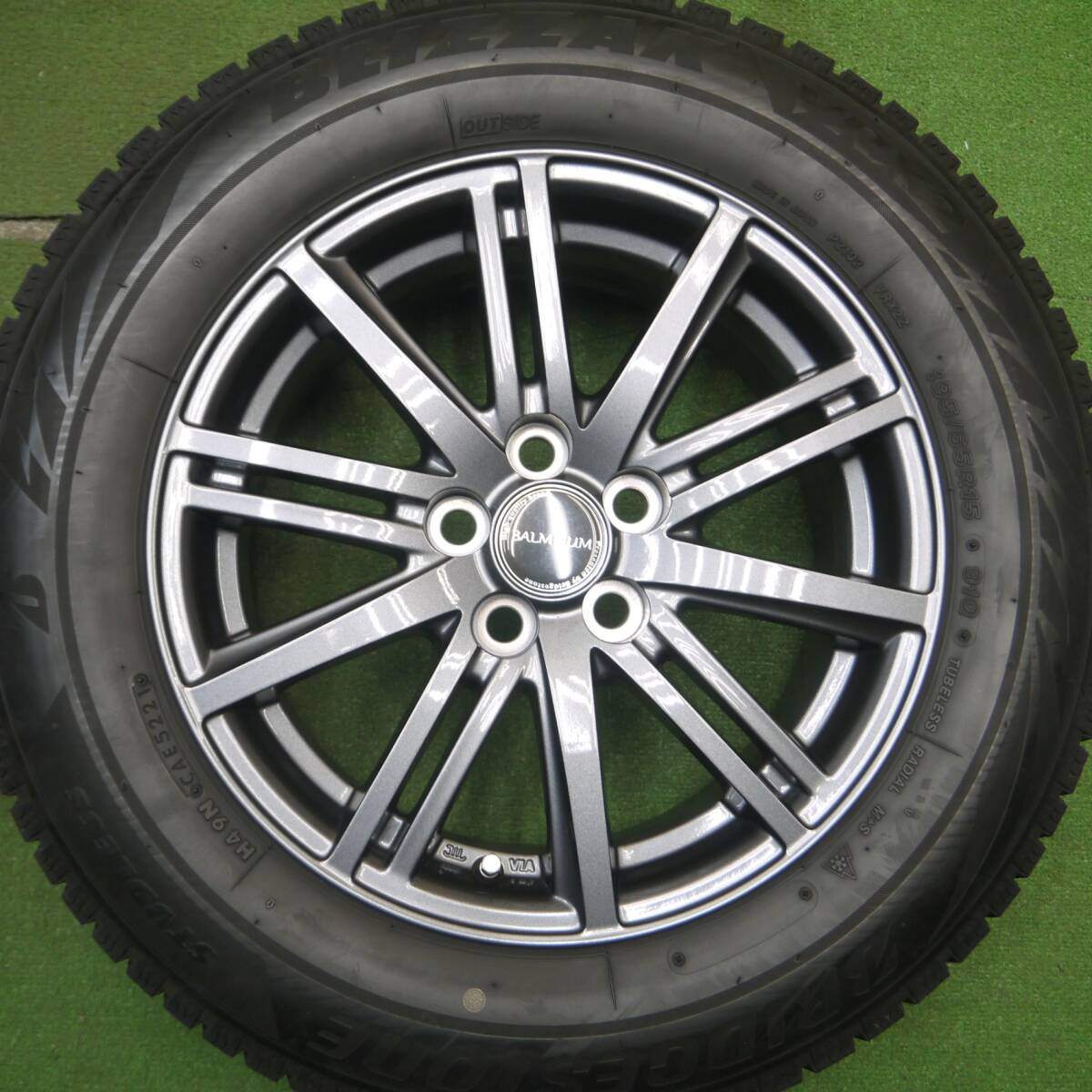 バリ溝！21年！キレイ！9分★プリウス 等 195/65R15 スタッドレス ブリヂストン ブリザック VRX2 BALMINUM バルミナ 15インチ PCD100/5H★5021213Hス