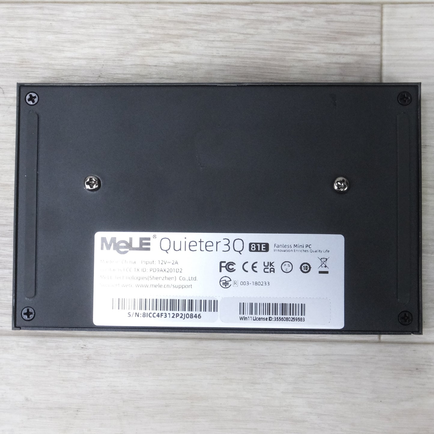 [送料無料] ◆MeLE ファンレス ミニ PC Quieter 3Q 81E N5105 Intel RAM 8GB HDD 128GB Win11 Pro 64bit 電源アダプター 付き (1)◆