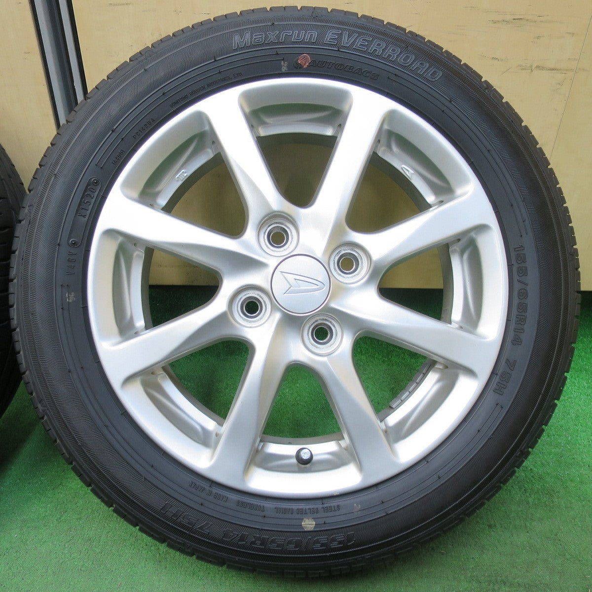 [送料無料] 4本価格★ダイハツ ムーヴ タント 純正 155/65R14 オートバックス Maxrun EVERROAD 14インチ PCD100/4H★5012705イノ