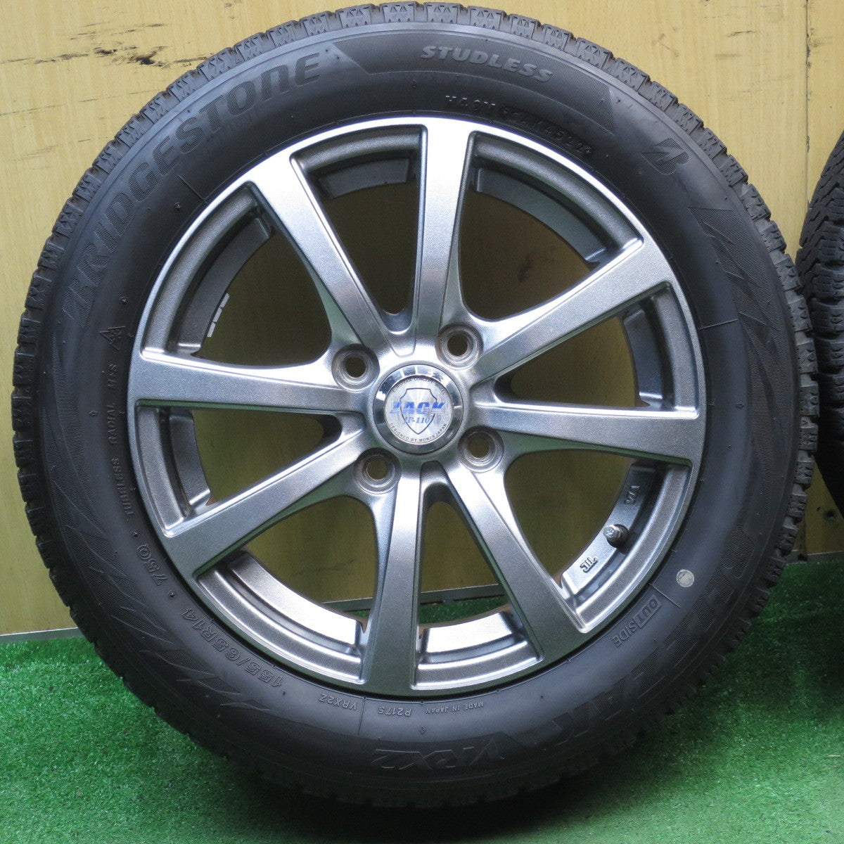 キレイ！22年★スタッドレス 155/65R14 ブリヂストン ブリザック VRX2 ZACK JP-110 MONZA ザック 14インチ PCD100/4H★5081302NJス