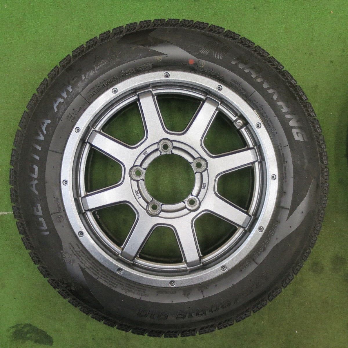 バリ溝！24年！キレイ！9.5分以上★スタッドレス 175/80R16 ナンカン アイスアクティバ AW-1 社外 アルミ ホイール 16インチ PCD139.7/5H★6042802TTス