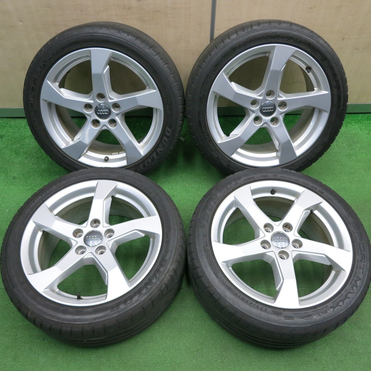 [送料無料] キレイ★アウディ 8V A3 スポーツバック 純正 225/45R17 ダンロップ スポーツマックス RT 17インチ PCD112/5H★4123003HAノ