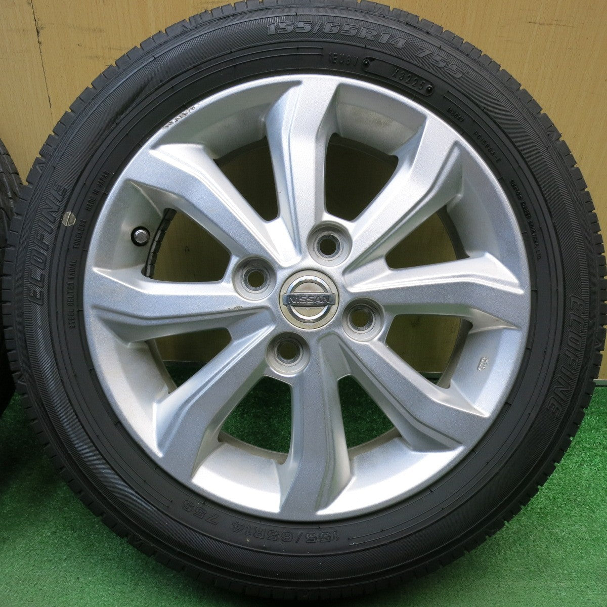 バリ溝！25年！ほぼ10分★日産 デイズ 純正 155/65R14 エコファイン ECOFINE 14インチ PCD100/4H★6050511HAノ