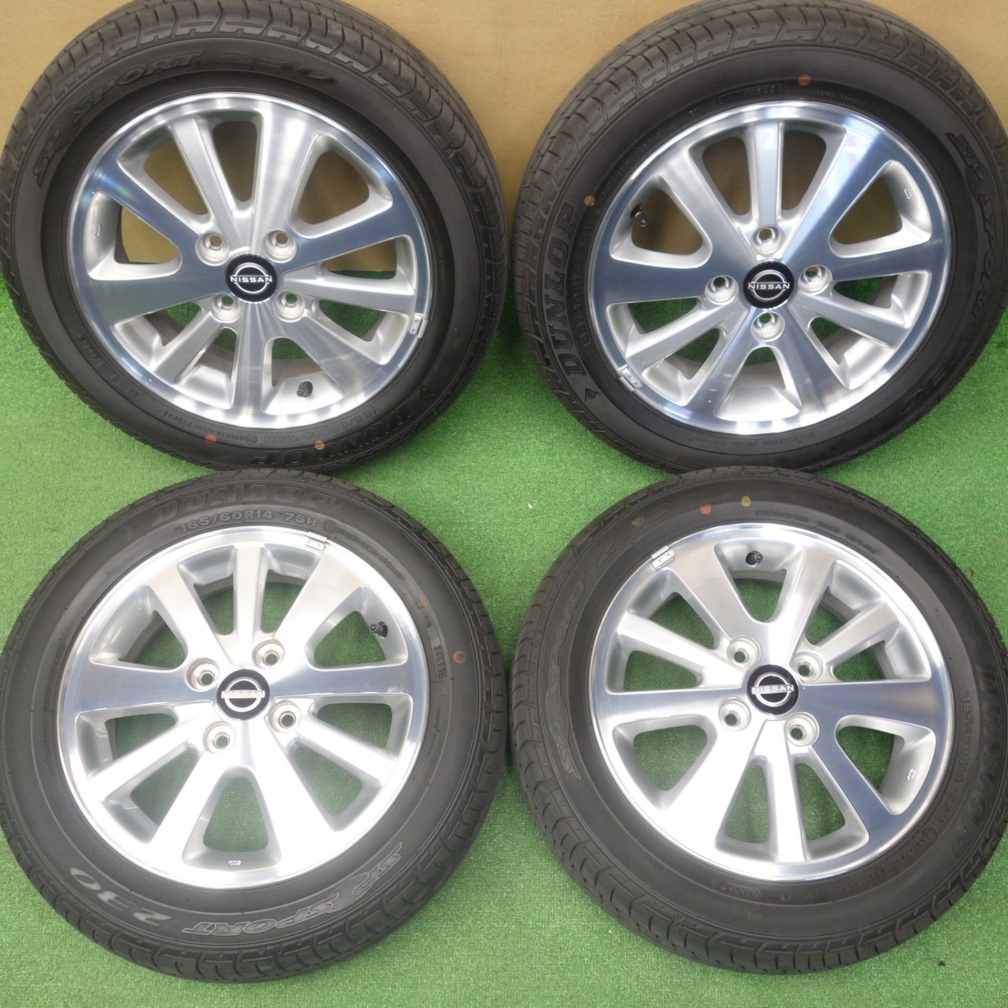 新車外し！25年★日産 クリッパー リオ 純正 165/60R14 ダンロップ SPスポーツ 230 14インチ PCD100/4H★6032302KTノ