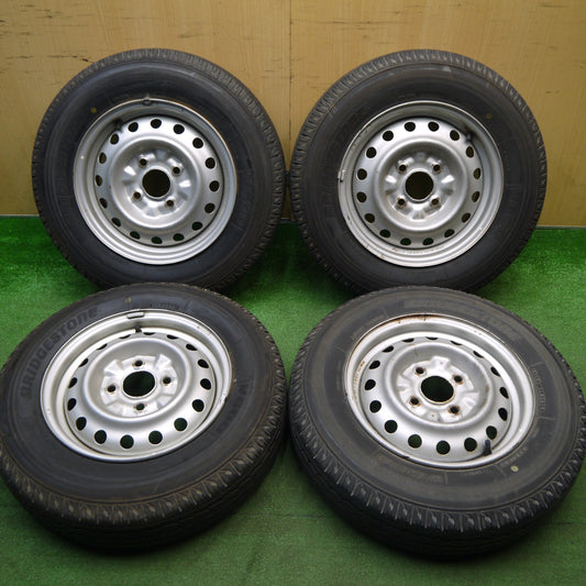 超バリ溝！ほぼ10分★日産 NV200 バネット 純正 スチール 165R14LT 8PR ブリヂストン V600 14インチ PCD114.3/4H★6011402Hノ