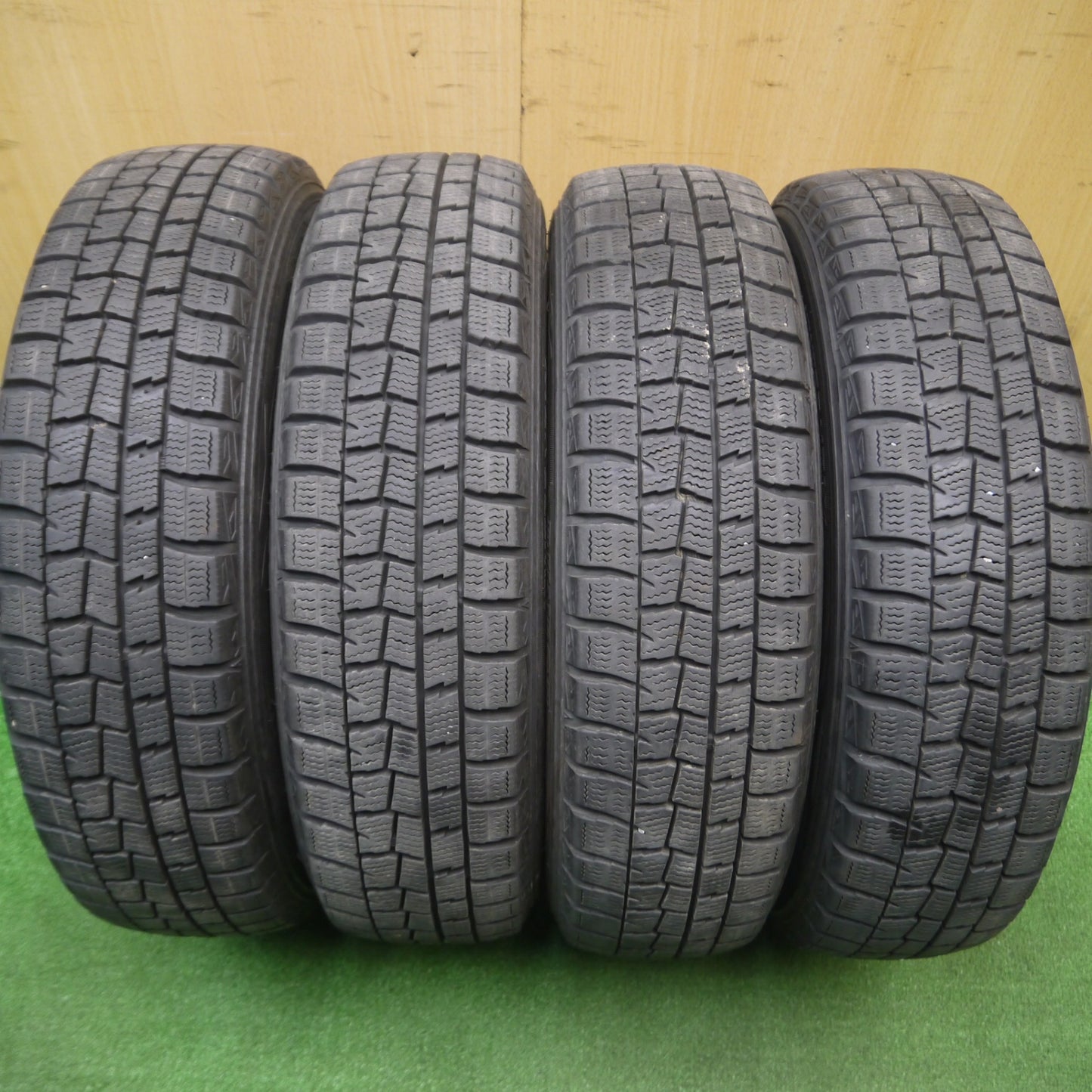 [送料無料] バリ溝！キレイ！9分★スタッドレス 155/65R14 ダンロップ ウインターマックス WM01 Nelson ネルソン 14インチ PCD100/4H★4120906Hス