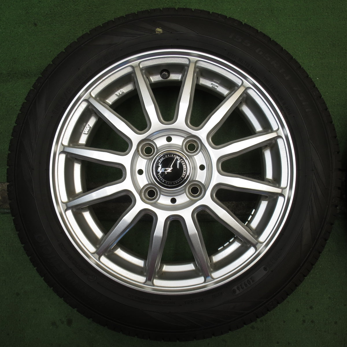 バリ溝！26年！キレイ！9.5分以上◎155/65R14 オートバックス Maxrun Efficia LCZ 社外 アルミ 14インチ PCD100/4H◎6082803NJノ