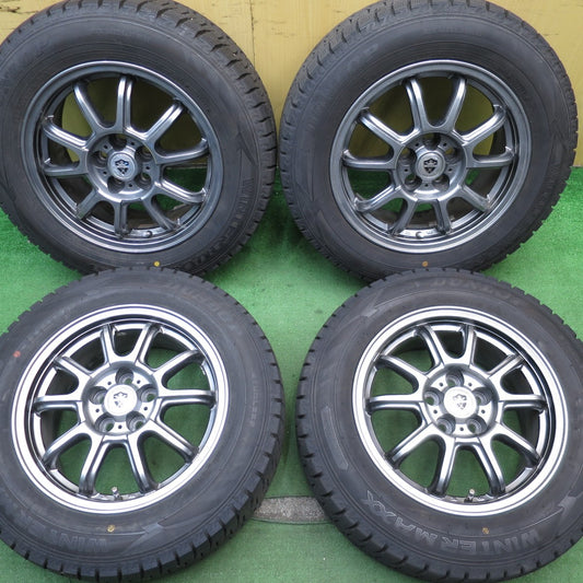 バリ溝！21年！キレイ！9.5分以上★プリウス 等 195/65R15 スタッドレス ダンロップ ウインターマックス WM02 ESTROSA エステローザ 15インチ PCD100/5H★5052504NJス