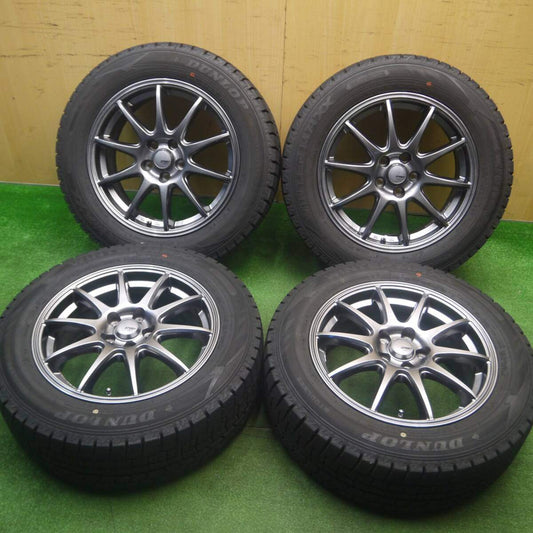 タイヤほぼ未使用！23年！キレイ★レガシィ 等 205/60R16 スタッドレス ダンロップ ウインターマックス WM02 SPORT ABELIA スポルト アベリア 16インチ PCD100/5H★5012111Hス