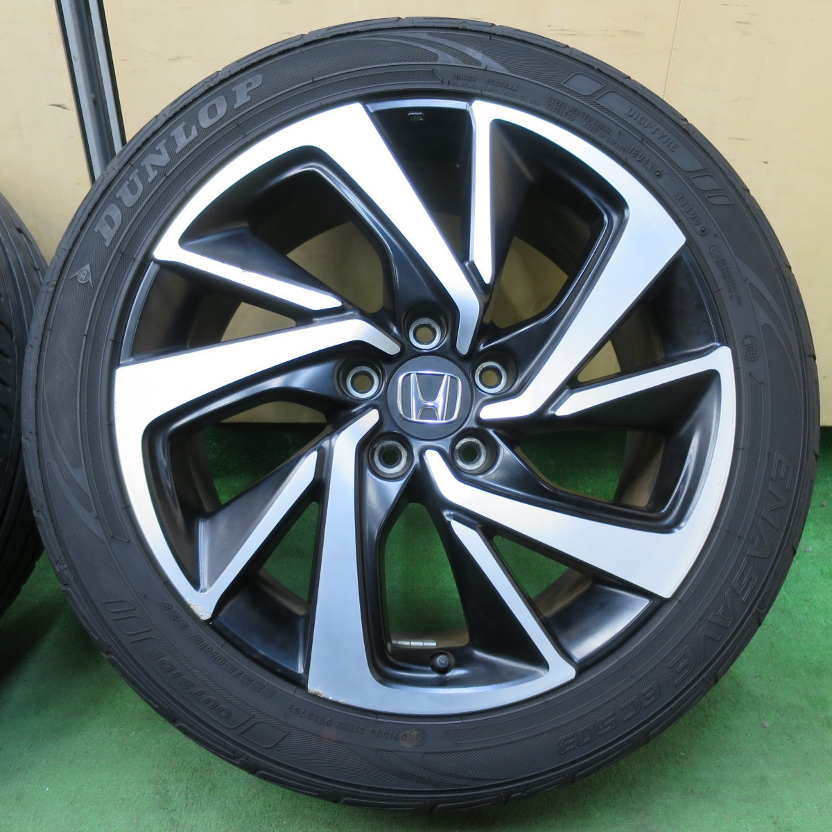 [送料無料] バリ溝！キレイ！9.5分★ホンダ RU ヴェゼル RS 純正 225/50R18 ダンロップ エナセーブ EC503 18インチ PCD114.3/5H★5012510イノ