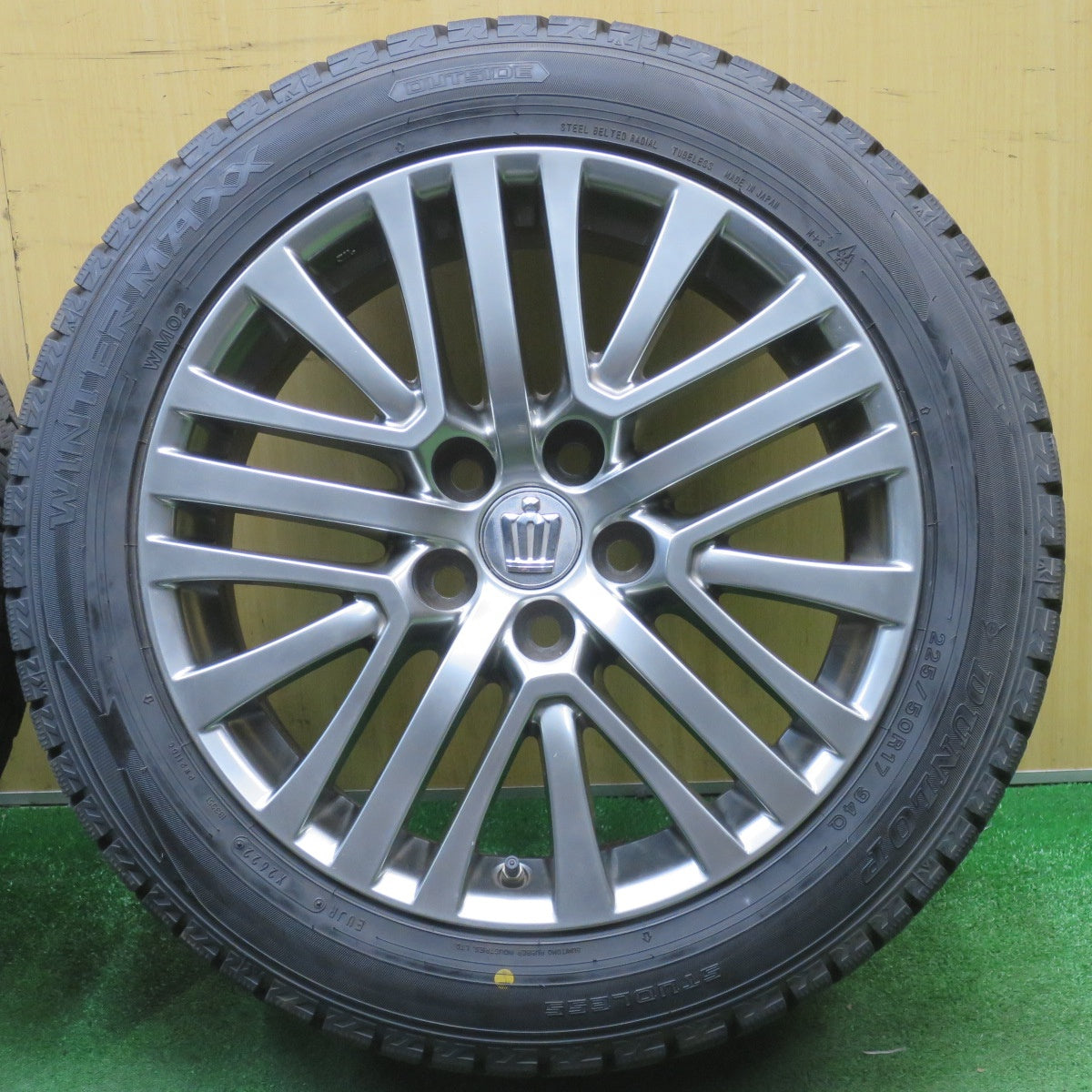 バリ溝！22年！キレイ！9分★トヨタ 210系 クラウン マジェスタ 純正 225/50R17 スタッドレス ダンロップ ウインターマックス WM02 17インチ PCD114.3/5H★6021010NJス