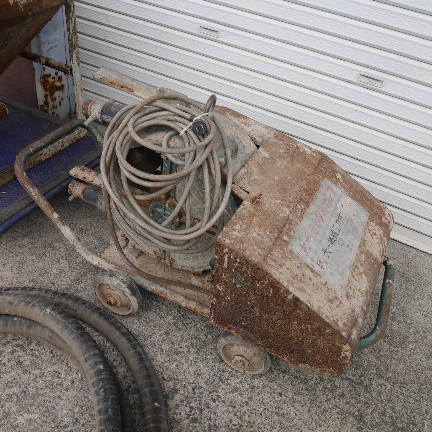 【岐阜発 直接引取限定】付属品付き☆大一 モルタル ポンプ 形式 不明 ホース ホッパー付き 生 コンクリート かくはん 撹拌 機 土方 建築 現状品☆