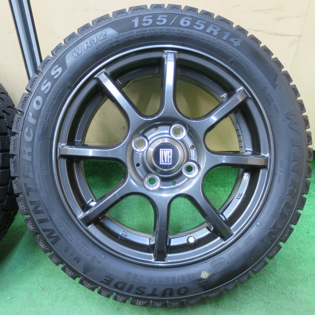 [送料無料] バリ溝！20年！キレイ！8.5分★スタッドレス 155/65R14 ウィンラン WINTERCross WR12 LVF-2 TOPY トピー 14インチ PCD100/4H★4110810イス