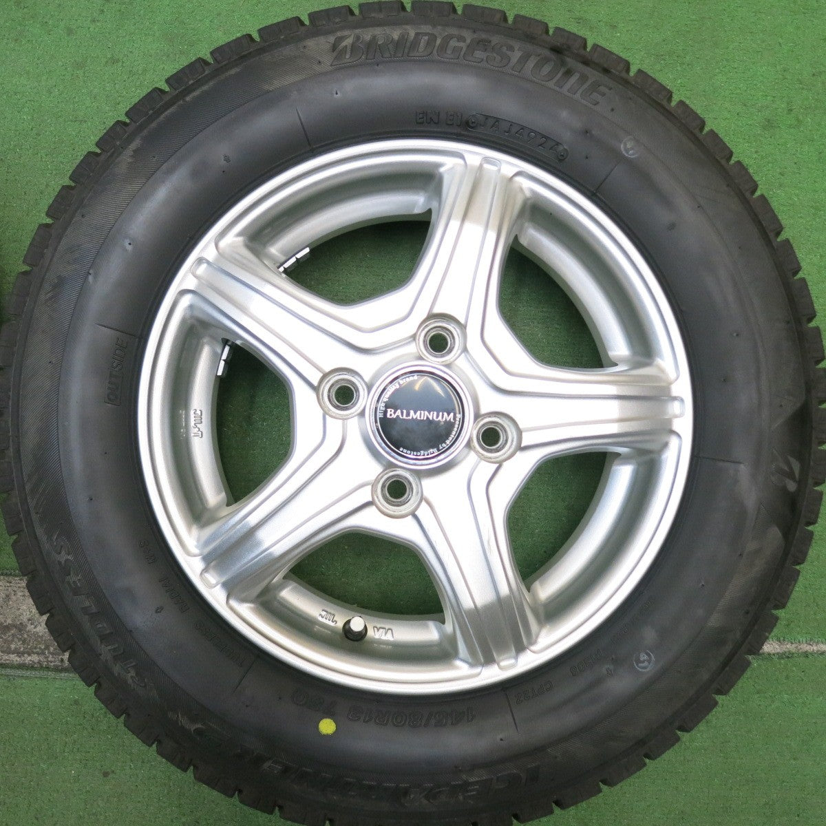 バリ溝！24年！ほぼ10分★スタッドレス 145/80R13 ブリヂストン アイスパートナー2 BALMINUM バルミナ 13インチ PCD100/4H★5081410HAス