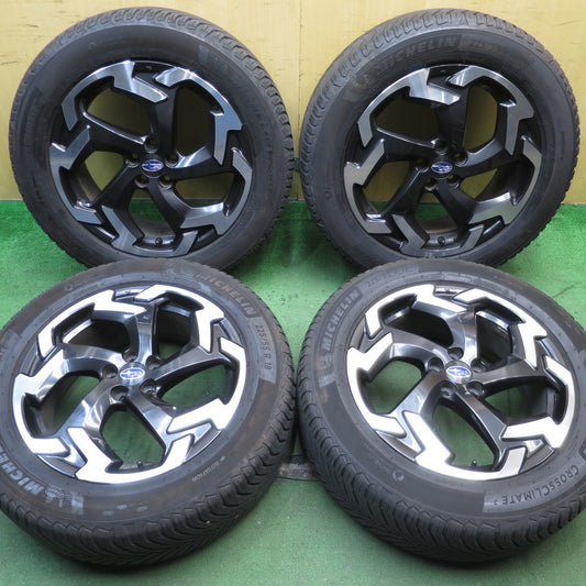 キレイ！23年★スバル XV アドバンス 純正 225/55R18 ミシュラン CROSSCLIMATE2 オールシーズン 18インチ PCD100/5H★5080801NJノ