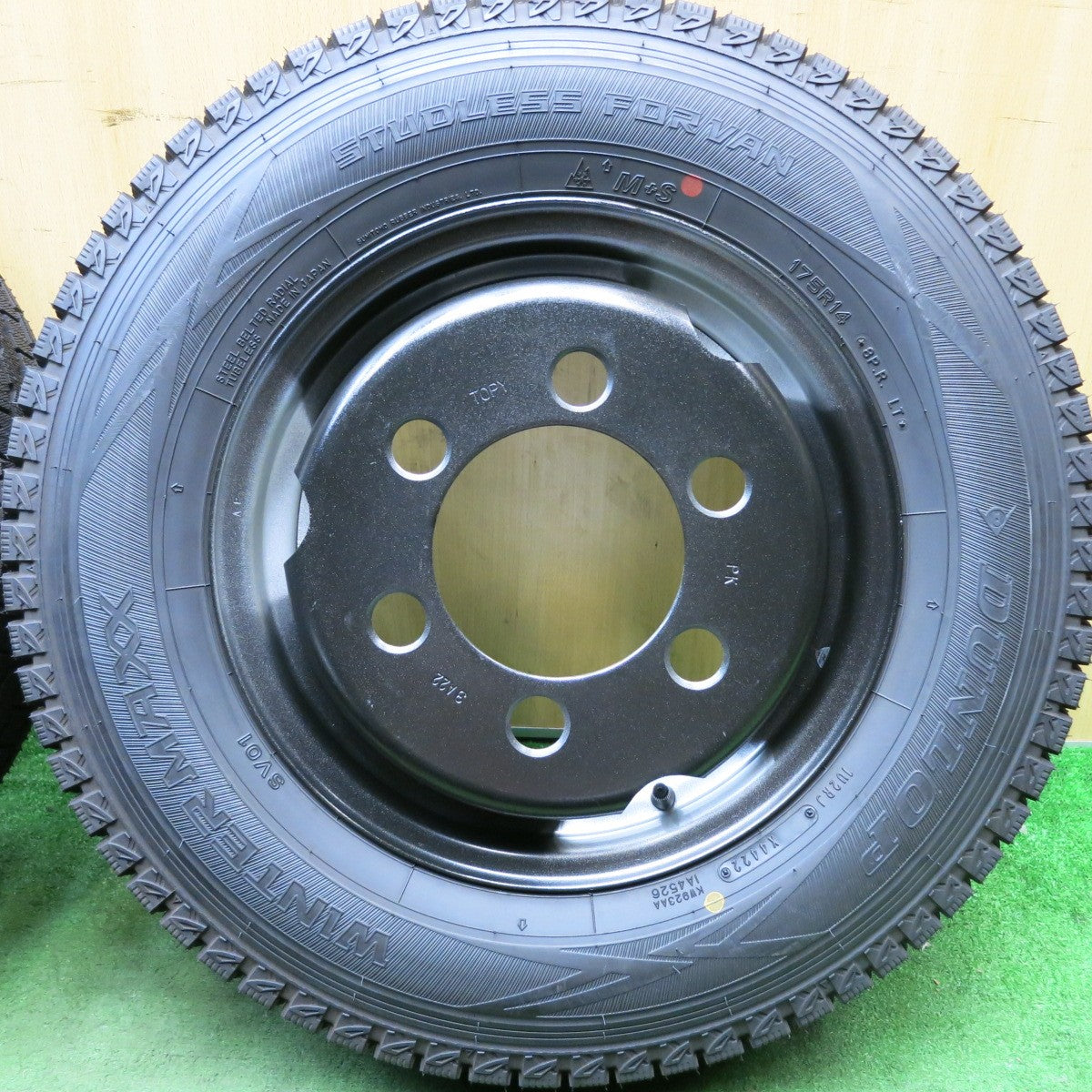 未使用！22年！6本★いすゞ エルフ 等 175R14 8PR 205/80R15 109/107L スタッドレス ダンロップ ウインターマックス SV01 SP LT01M TOPY スチール PCD184.15 170/6H★5090604HAス