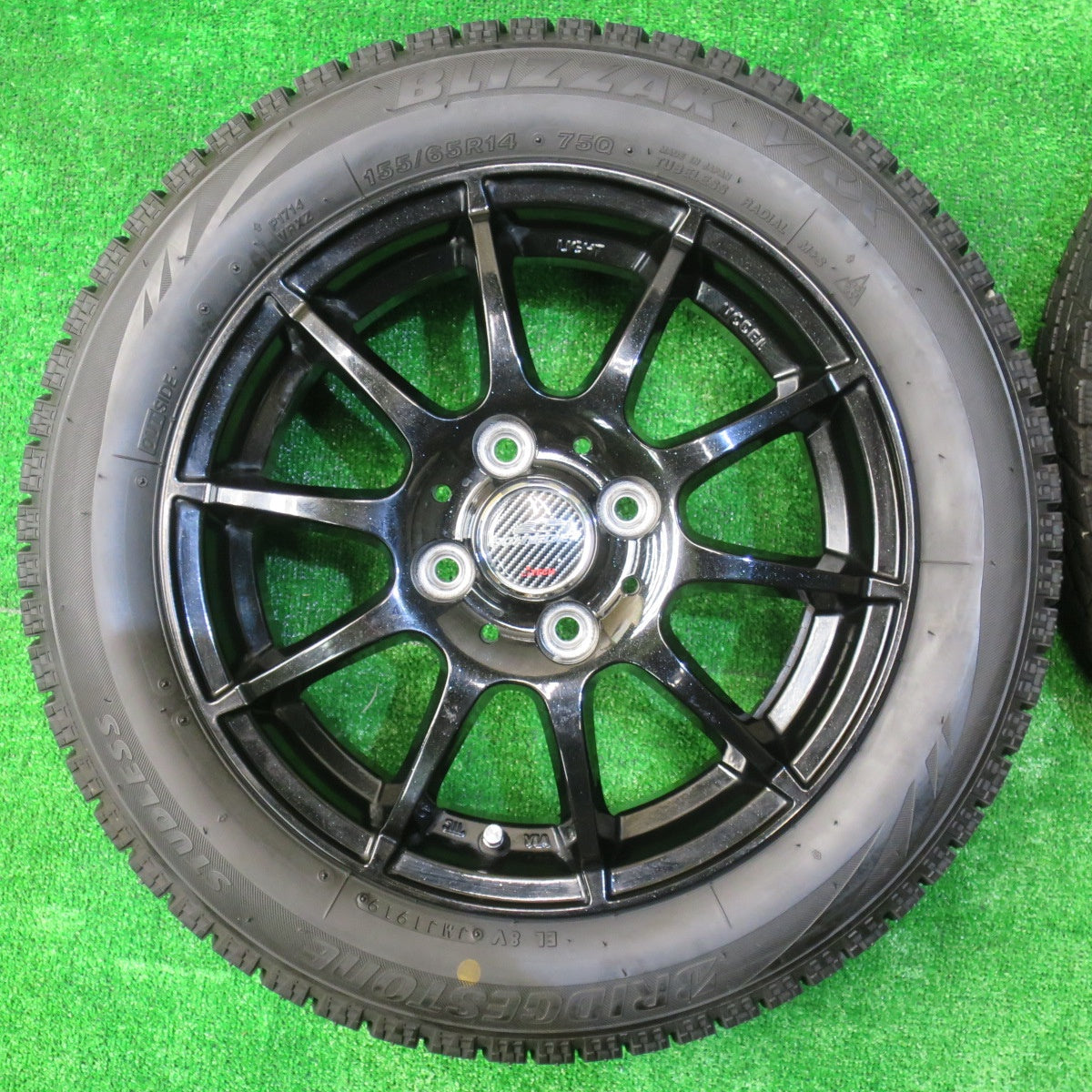 バリ溝！キレイ！9分★スタッドレス 155/65R14 ブリヂストン ブリザック VRX SCHNEIDER シュナイダー 14インチ PCD100/4H★5101102NJス