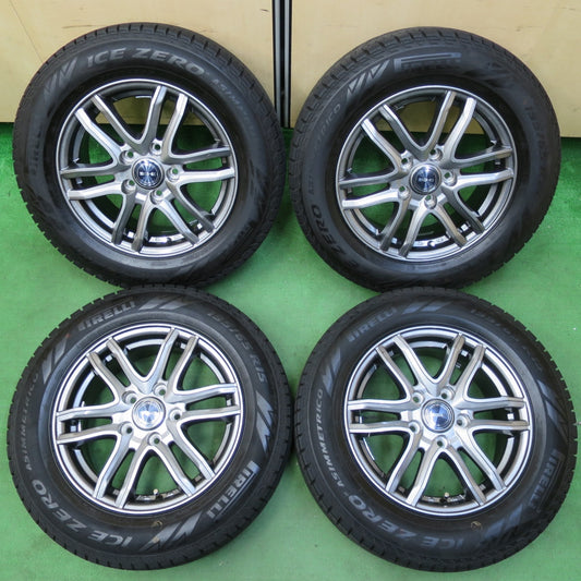 [送料無料] バリ溝！22年！キレイ！ほぼ10分★スタッドレス 195/65R15 ピレリ アイスゼロ アシンメトリコ SG-E 15インチ PCD114.3/5H★4093017イス