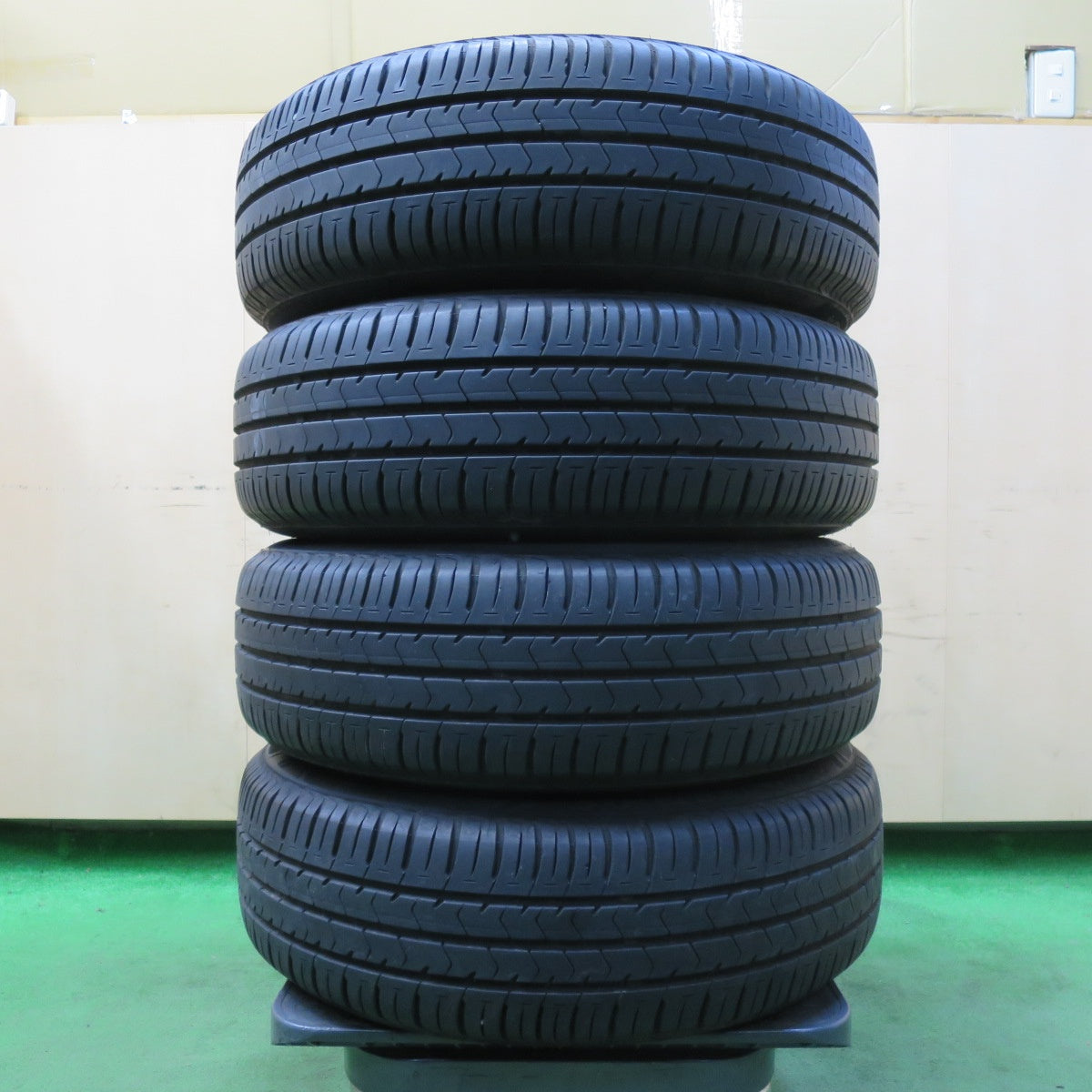 [送料無料] バリ溝！9分★日産 ノート キューブ 等 純正 175/65R15 ブリヂストン エコピア NH100C 15インチ PCD100/4H★4103002イノ
