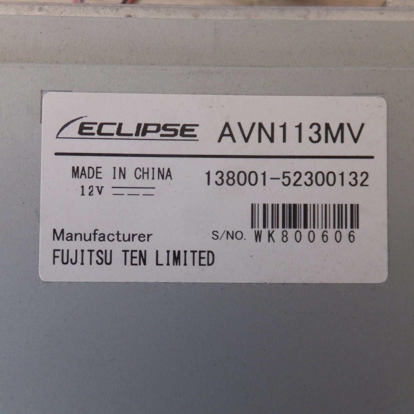 [送料無料] ★富士通テン イクリプス ECLIPSE メモリーナビゲーション AVN113MV(11)★