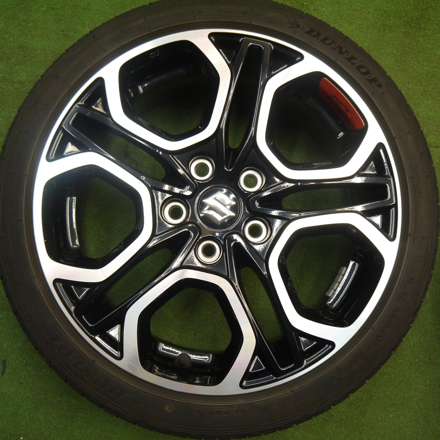 キレイ！24年！取付プレート付★スズキ ZC33S スイフト スポーツ 純正 195/45R17 ダンロップ LE MANS V+ 17インチ PCD114.3/5H★6030205Hノ
