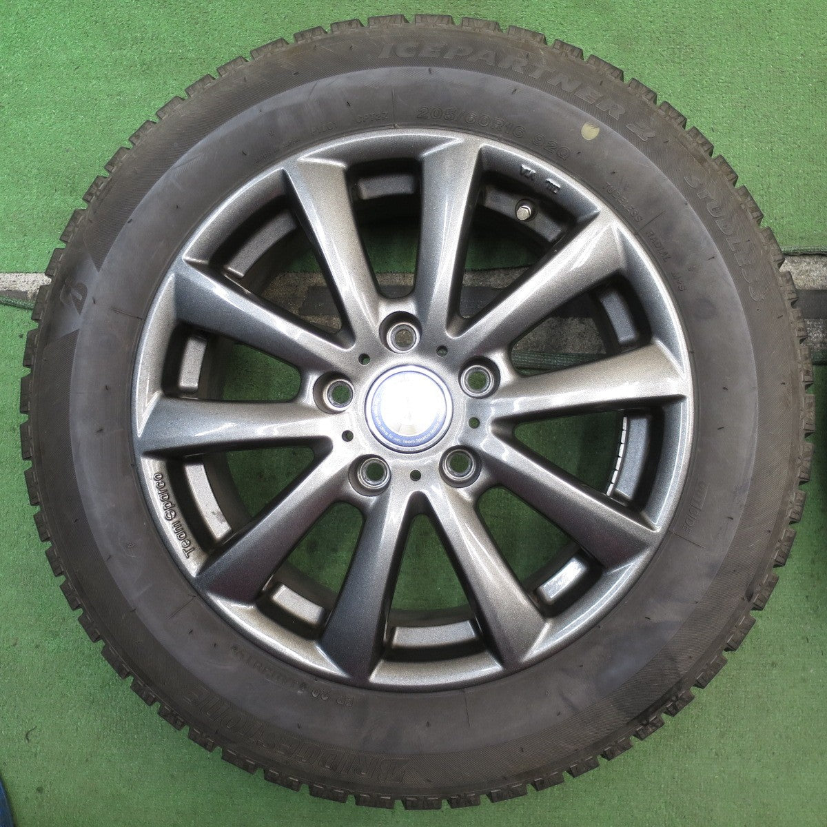バリ溝！キレイ！8.5分◎MINI ミニ 等 Team Sparco 205/60R16 スタッドレス ブリヂストン アイスパートナー2 チームスパルコ 16インチ PCD120/5H◎6090102NJス