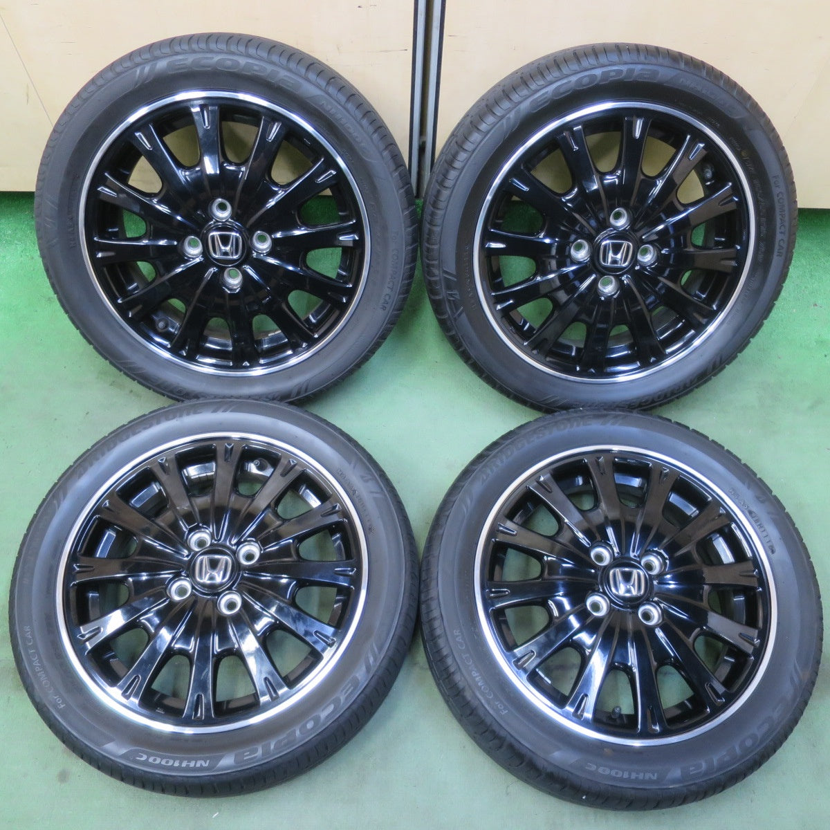 バリ溝！キレイ！8.5分★ホンダ N-BOX カスタム 純正 165/55R15 ブリヂストン エコピア NH100C 15インチ PCD100/4H★6052803イノ