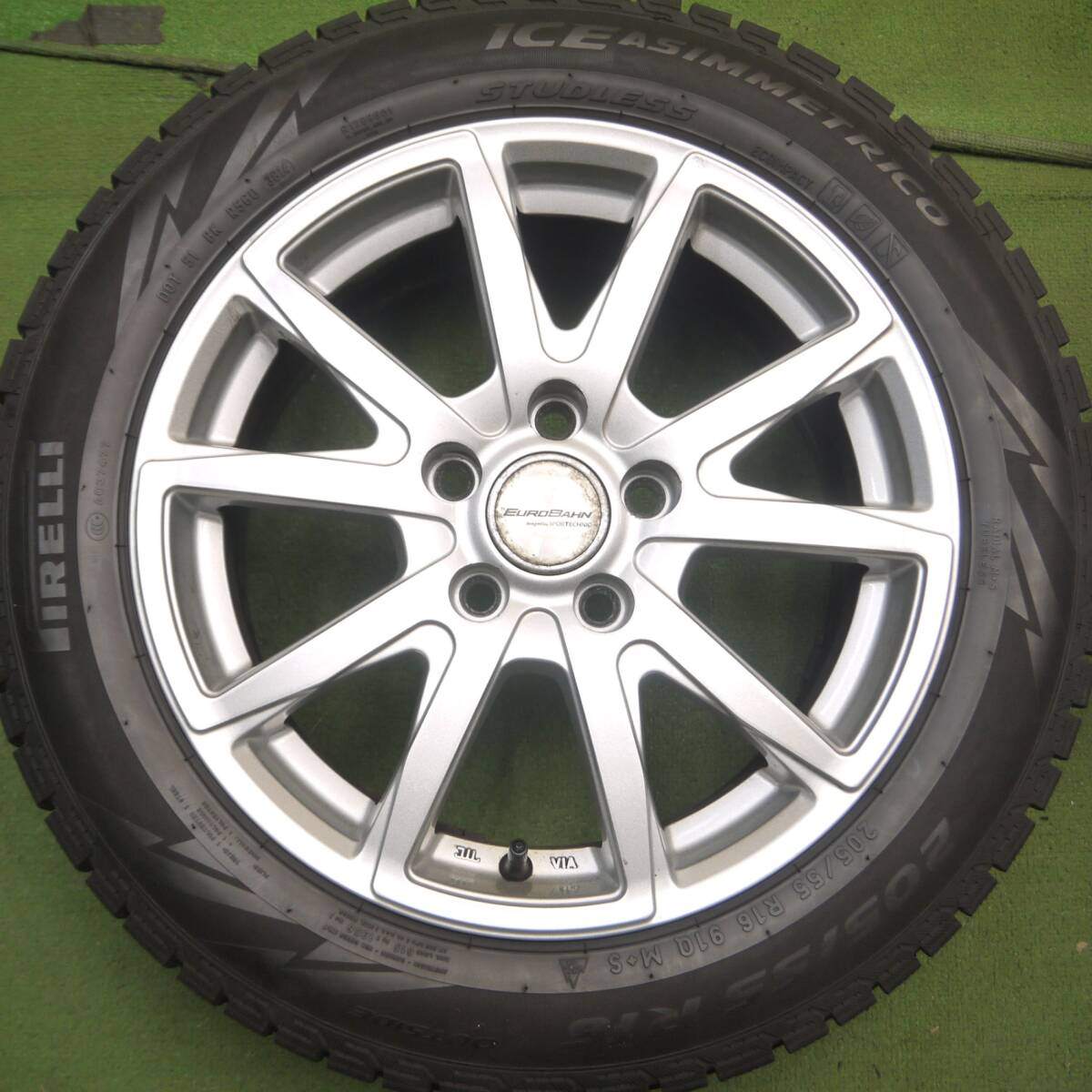 4本★ワーゲン等 EUROBAHN SPORTECHNIC 205/55R16 スタッドレス ピレリ アイスアシンメトリコ PCD112/5H★4061804Hス