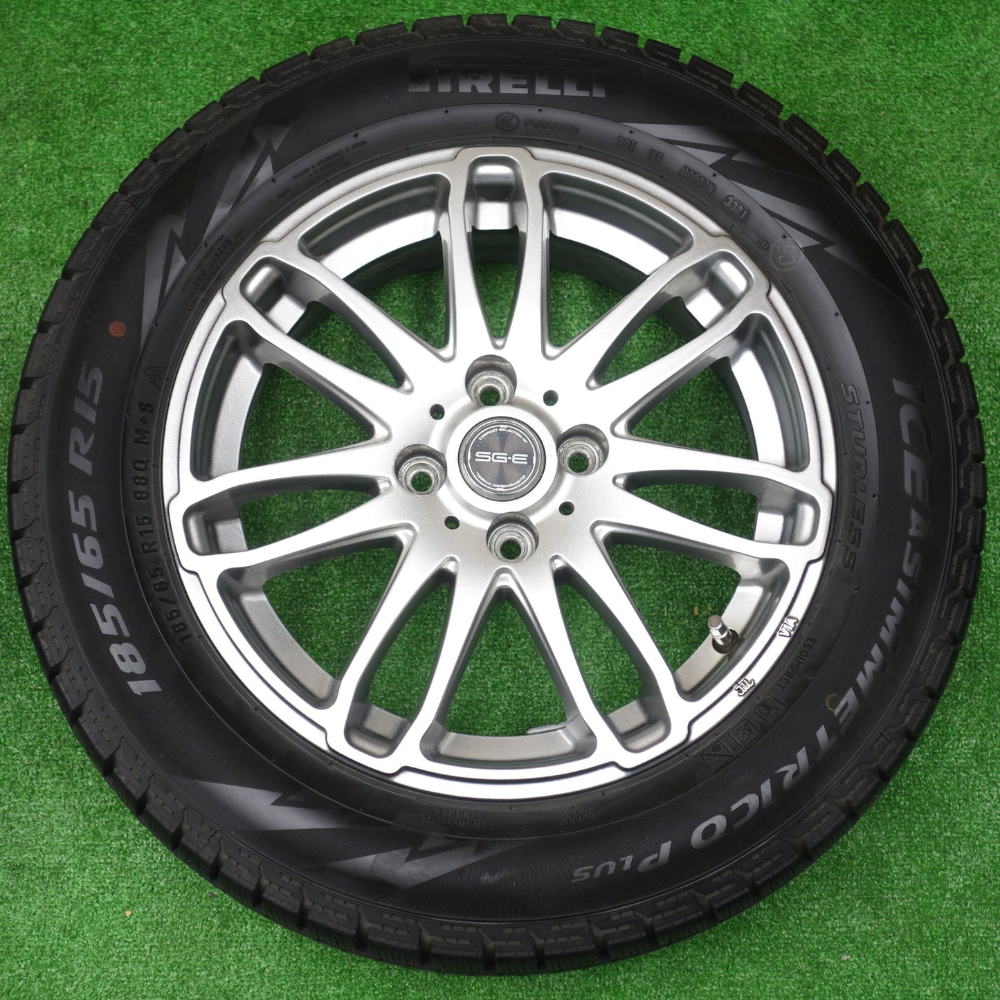 キレイ！21年★スタッドレス 185/65R15 ピレリ アイスアシンメトリコ プラス SG-E 社外 アルミ 15インチ PCD100/4H★5120103KTス