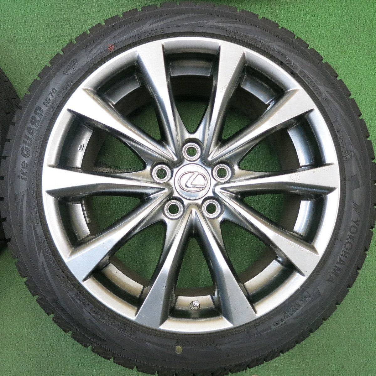 センサー付！バリ溝！23年！9.5分★レクサス IS C 純正 225/40R18 255/40R18 スタッドレス ヨコハマ アイスガード iG70 18インチ PCD114.3/5H★5070505HAス