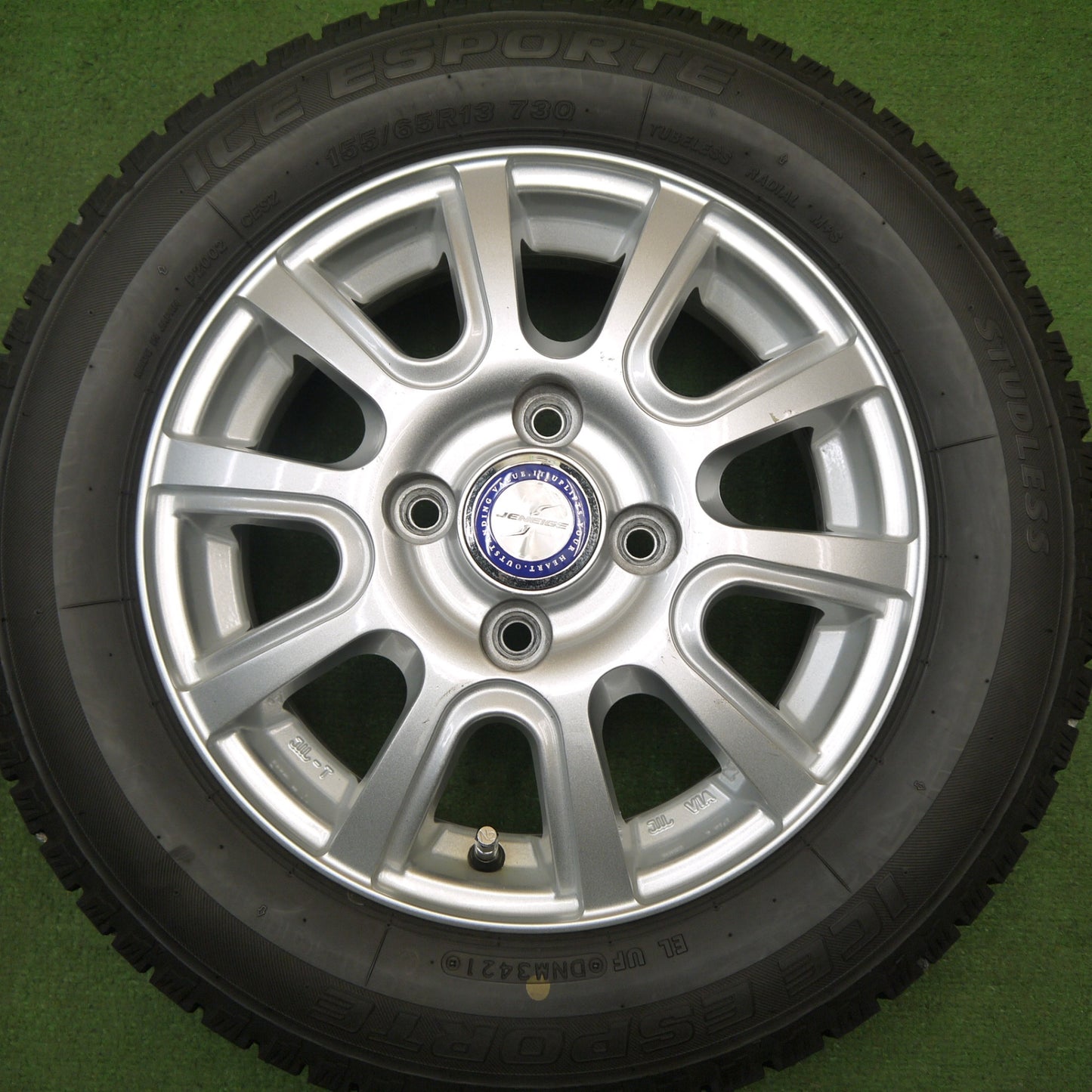 バリ溝！8.5分★スタッドレス 155/65R13 アイス エスポルテ JENEIGE 社外 アルミ 13インチ PCD100/4H★6030302Hス