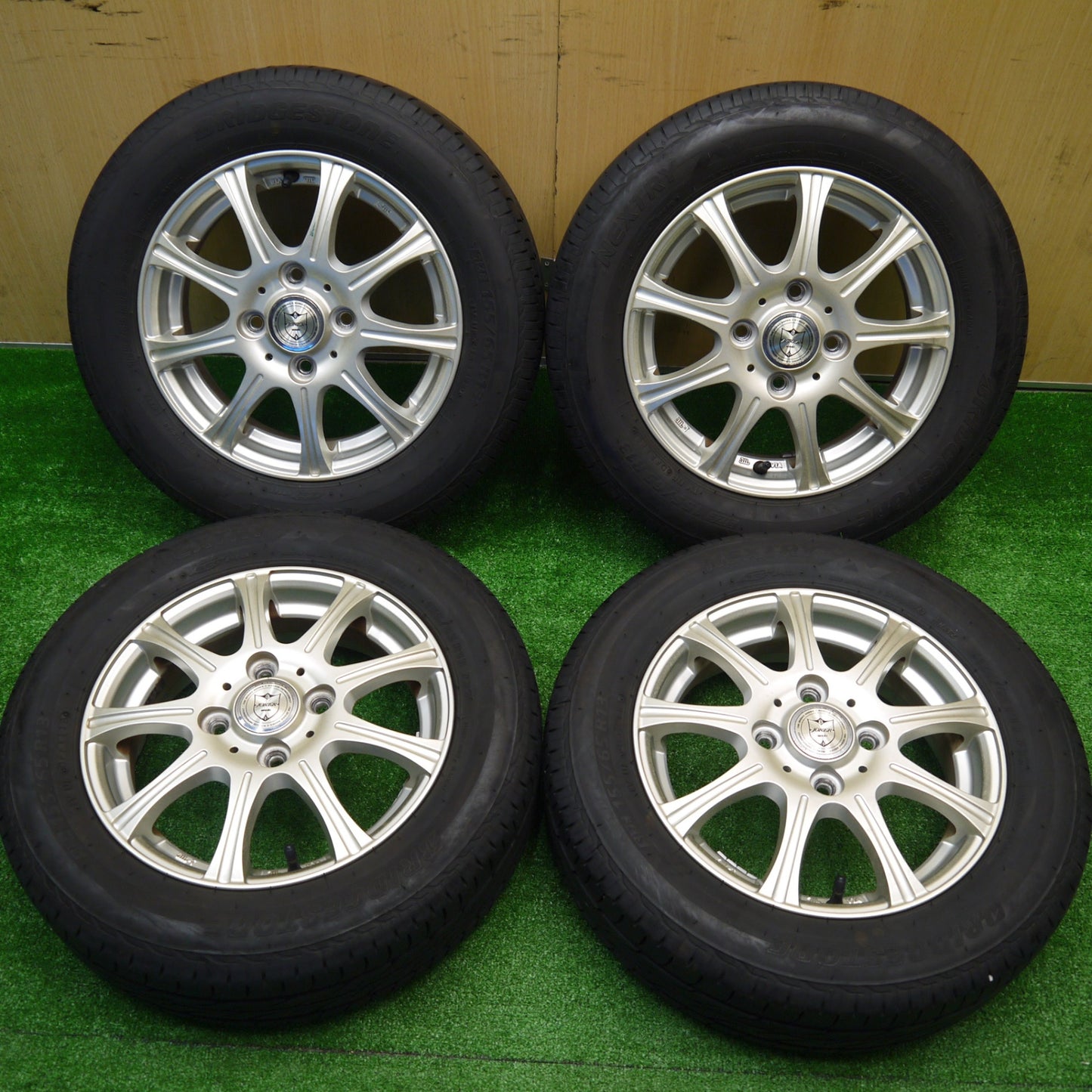 バリ溝！キレイ！ほぼ10分★155/65R13 ブリヂストン ネクストリー エコピア JOKER ジョーカー 13インチ PCD100/4H★5101502Hノ