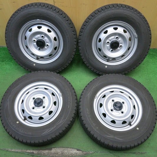 バリ溝！24年！キレイ！ほぼ10分★スタッドレス 145R12 6PR ダンロップ ウインターマックス SV01 スチール ホイール 12インチ PCD100/4H★5053112HAス