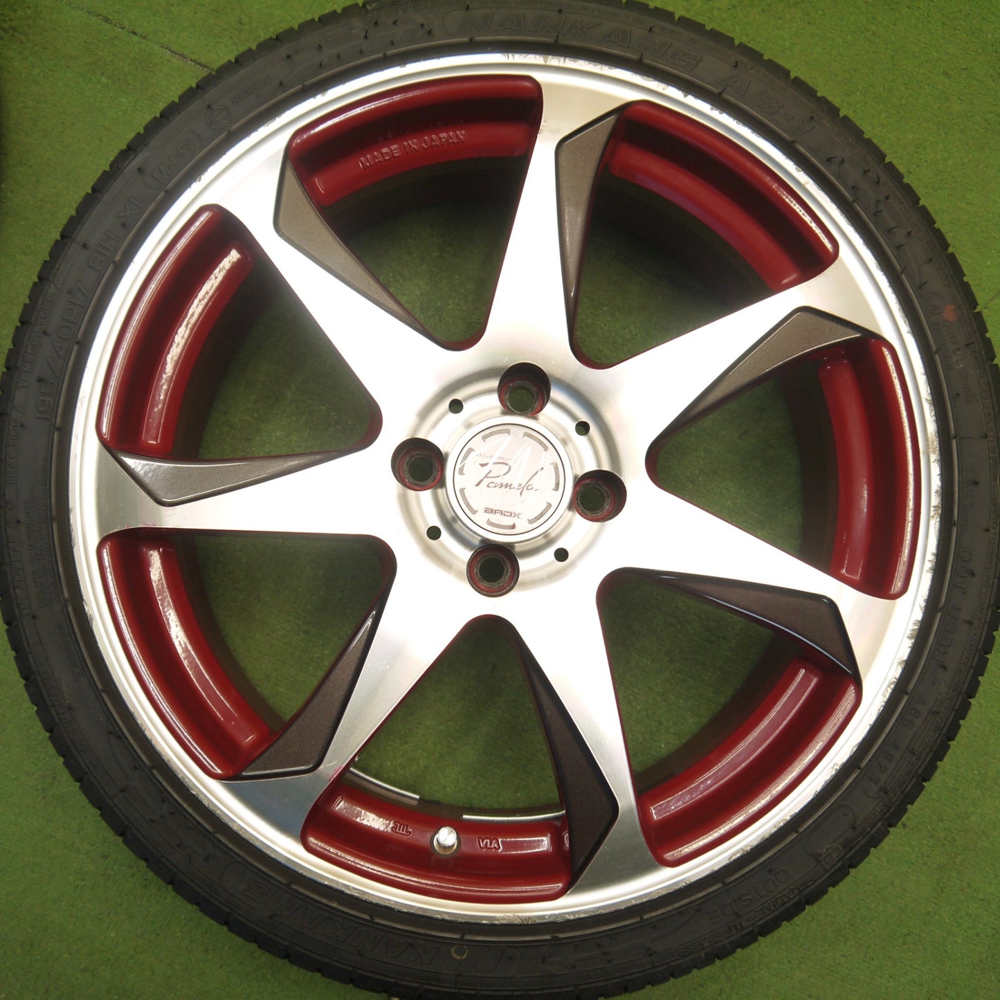 バリ溝！23年！9.5分★LOXARNY Pamela 195/40R17 ナンカン AS-1 ロクサーニ パメラ 17インチ PCD100/4H★6041505Hノ
