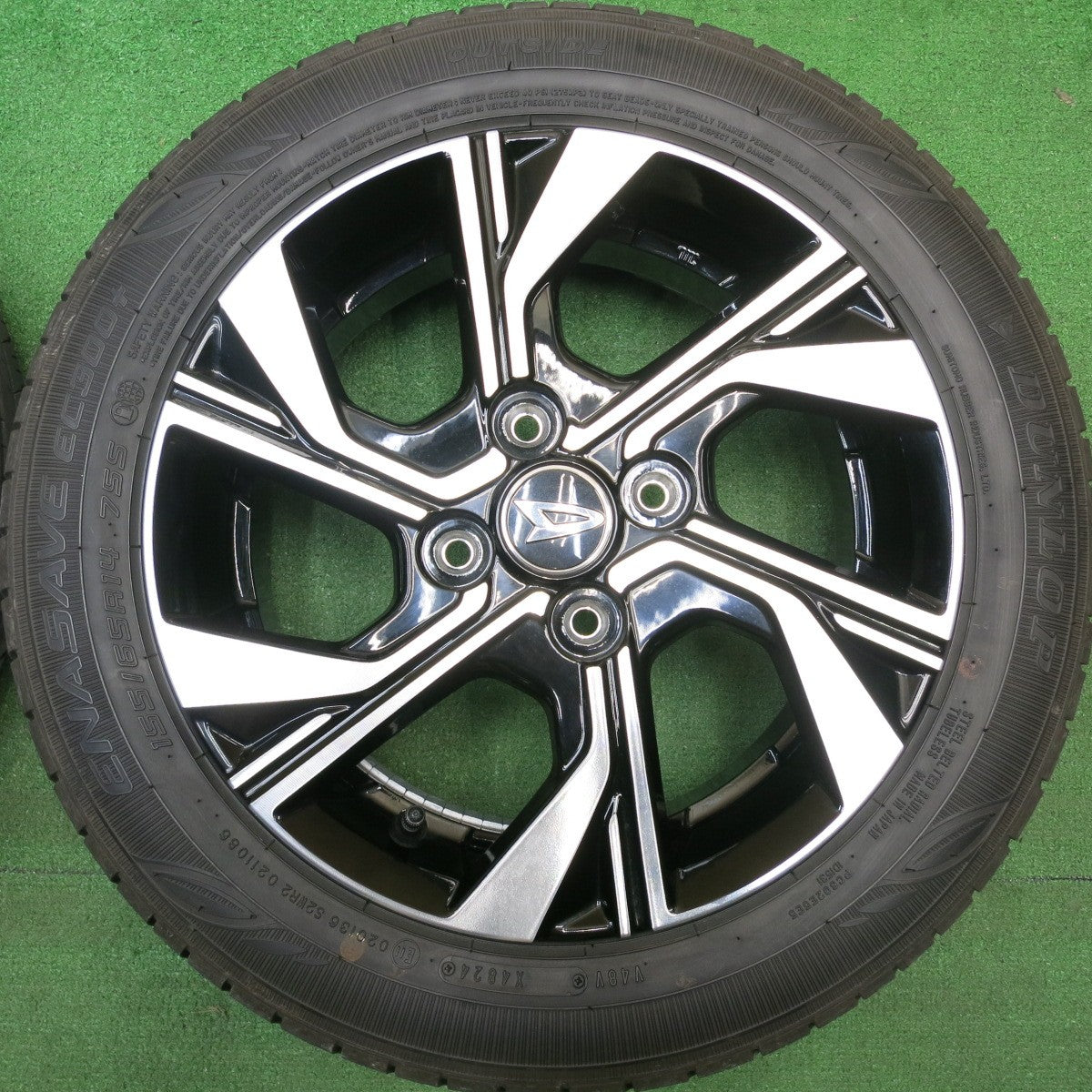 ほぼ新車外し！24年★ダイハツ LA650S タント カスタム 純正 155/65R14 ダンロップ エナセーブ EC300+ 14インチ PCD100/4H★6010309HAノ