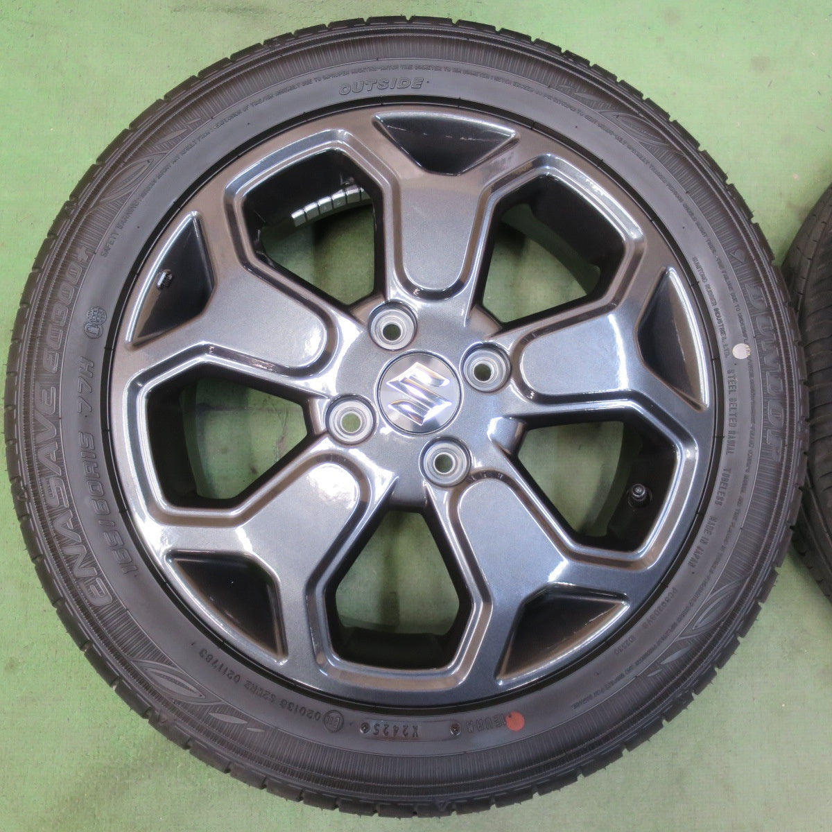 新車外し！25年★スズキ ハスラー タフワイルド 純正 165/60R15 ダンロップ エナセーブ EC300+ 15インチ PCD100/4H★6032407イノ