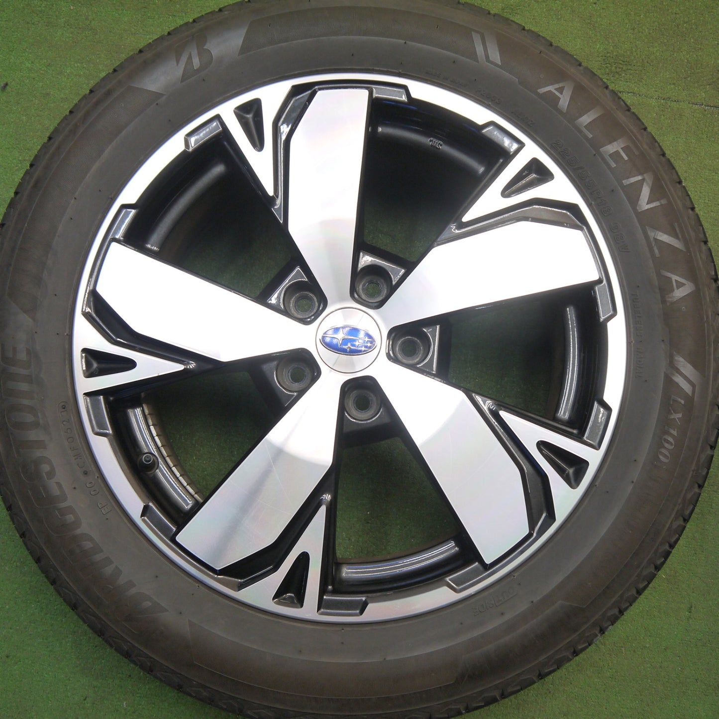バリ溝！25年！9.5分★スバル SK フォレスター 純正 225/55R18 ブリヂストン アレンザ LX100 ALENZA 18インチ PCD114.3/5H★6031107Hノ