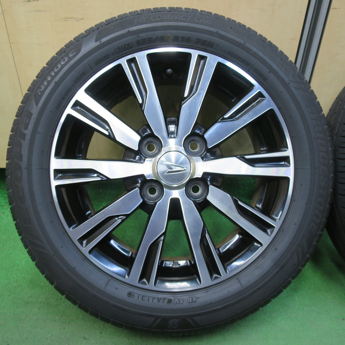 [送料無料] 4本価格★ダイハツ LA600S タント カスタム 純正 155/65R14 ブリヂストン エコピア NH100C 14インチ PCD100/4H★5040503イノ
